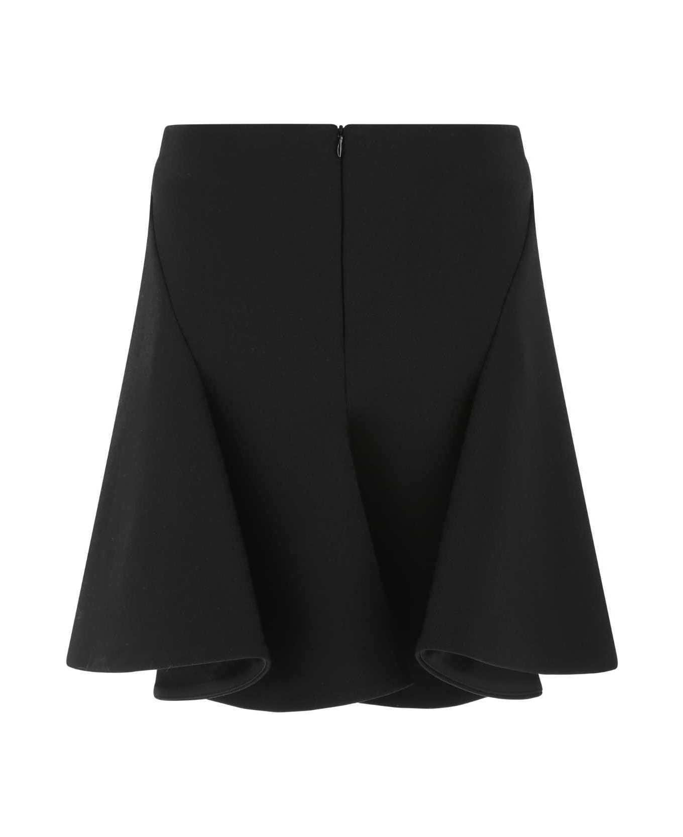 Bottega Veneta Black Stretch Wool Blend Mini Skirt - 1000 スカート