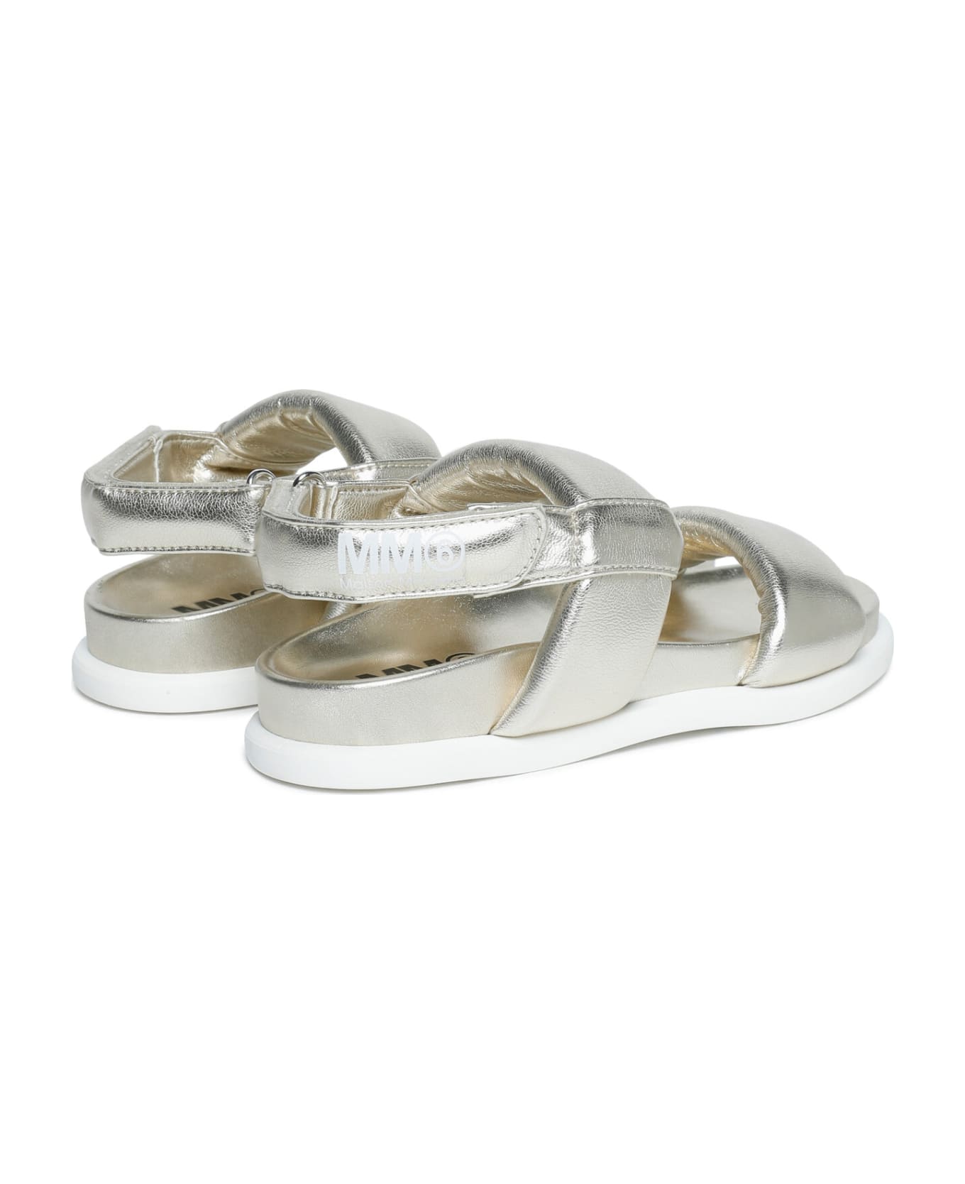 MM6 Maison Margiela Mt73386 Var2 Sandals Maison Margiela Gold Leather Padded Fussbett Sandals - Platinum