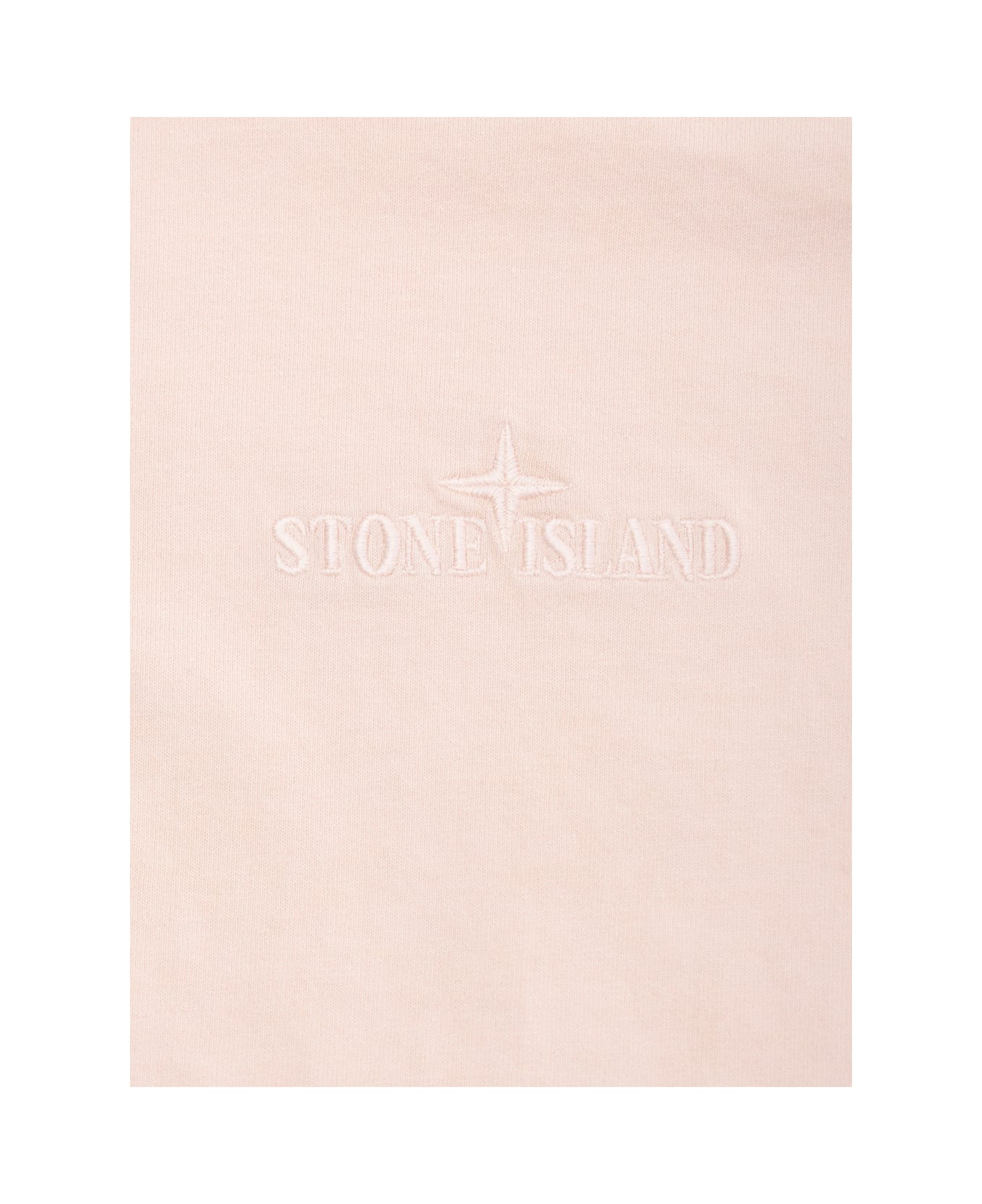 Stone Island Junior Pink T-shirt With Round Neck And Logo Embroidery On The Front In Cotton Boy - Pink