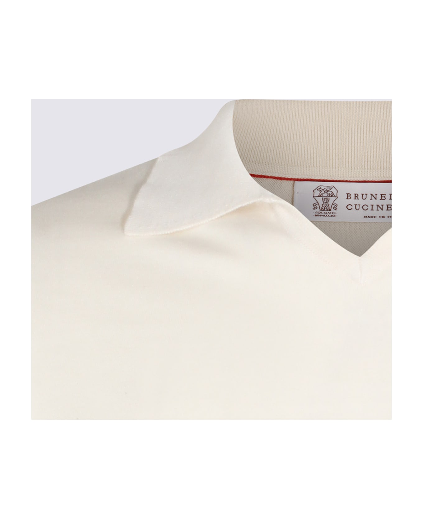 Brunello Cucinelli White Cotton Polo Shirt - ENGLISH WHITE