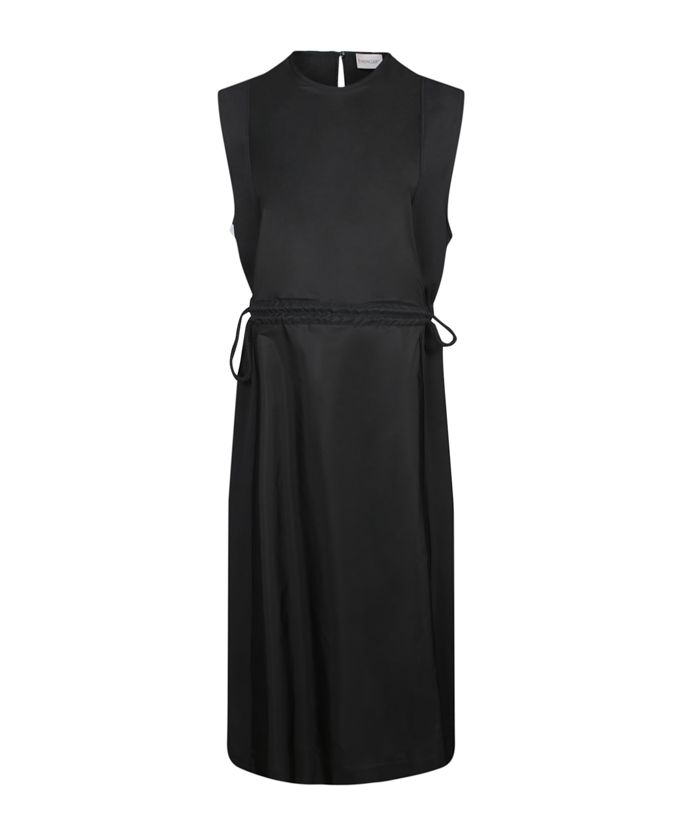 Moncler Black Nylon Jersey Midi Dress - Black