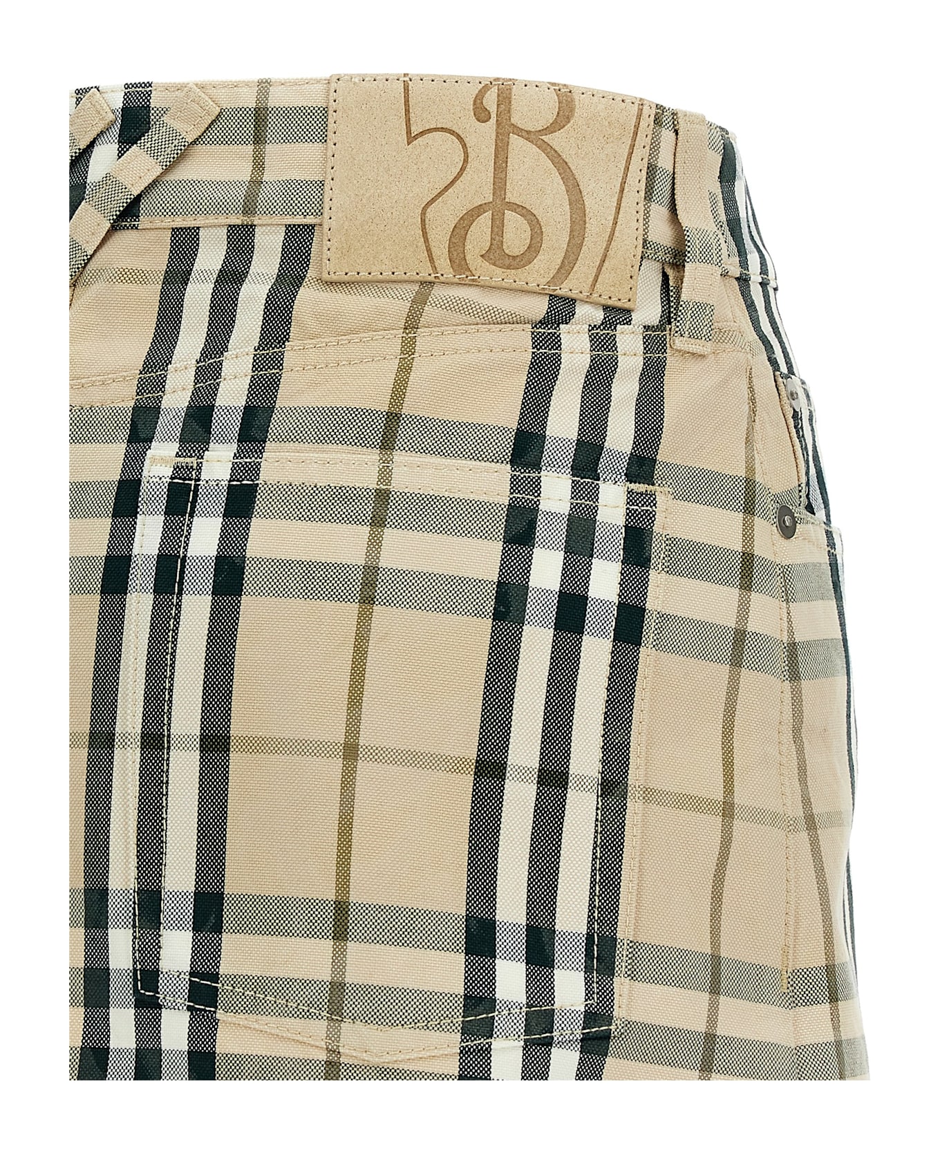 Burberry Check Skirt - Beige