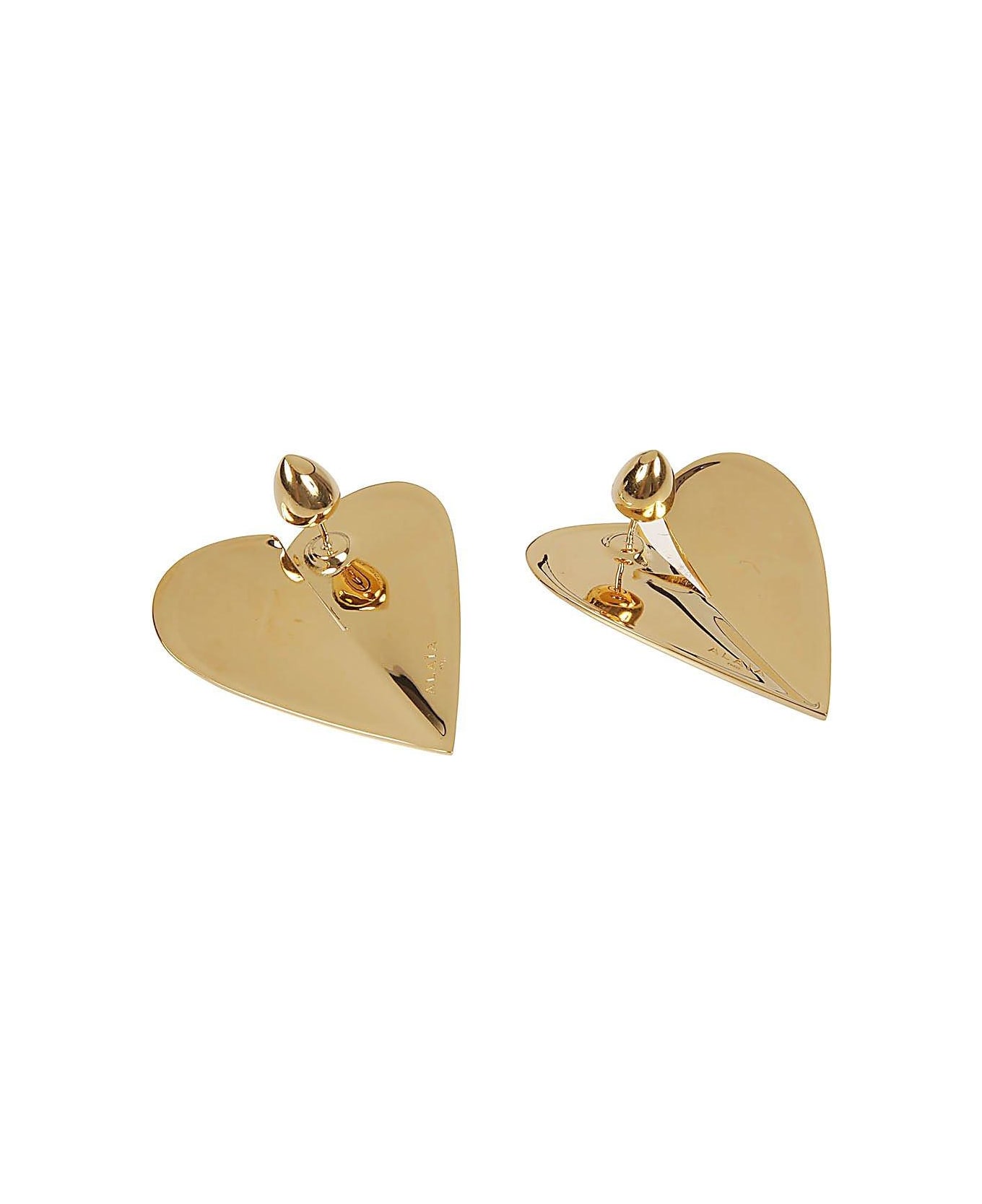 Alaia Le Coeur Heart-shaped Polished Earrings - Golden