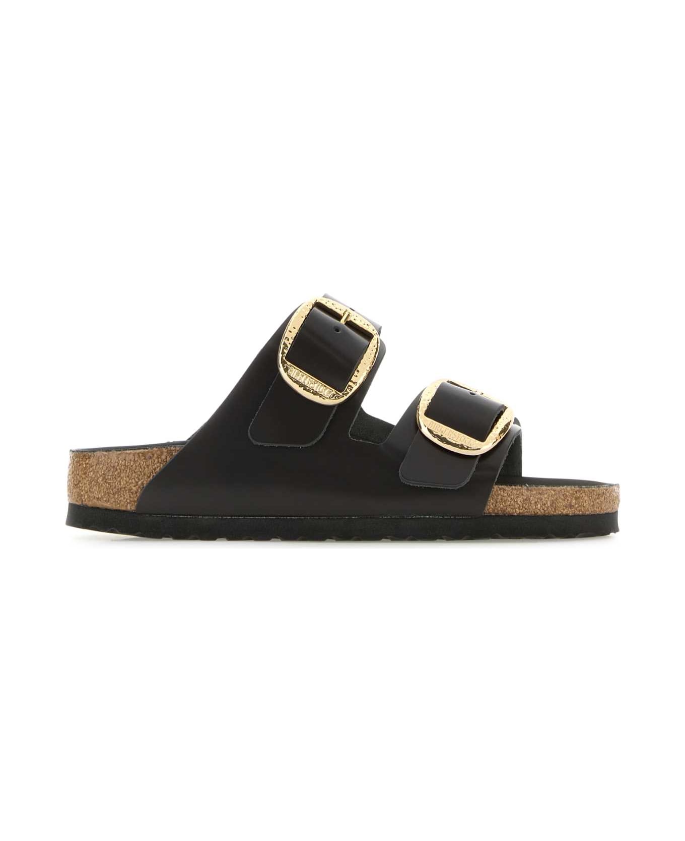 Birkenstock Dark Brown Leather Arizona Big Buckle Slippers - ESPRESSO