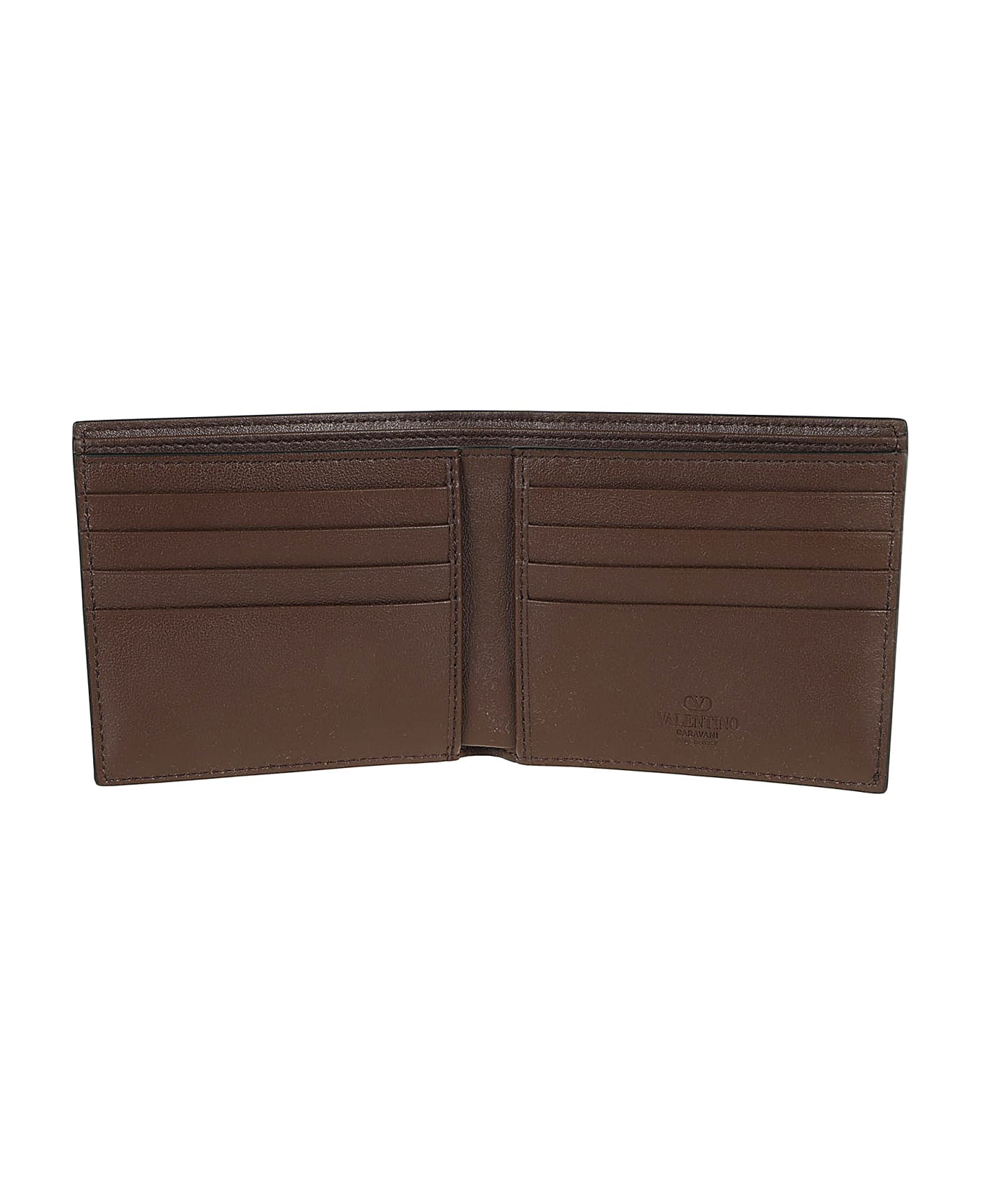 Valentino Garavani Billfold Wallet Only Card Vlogo The Bold Edition - E Nero Cacao