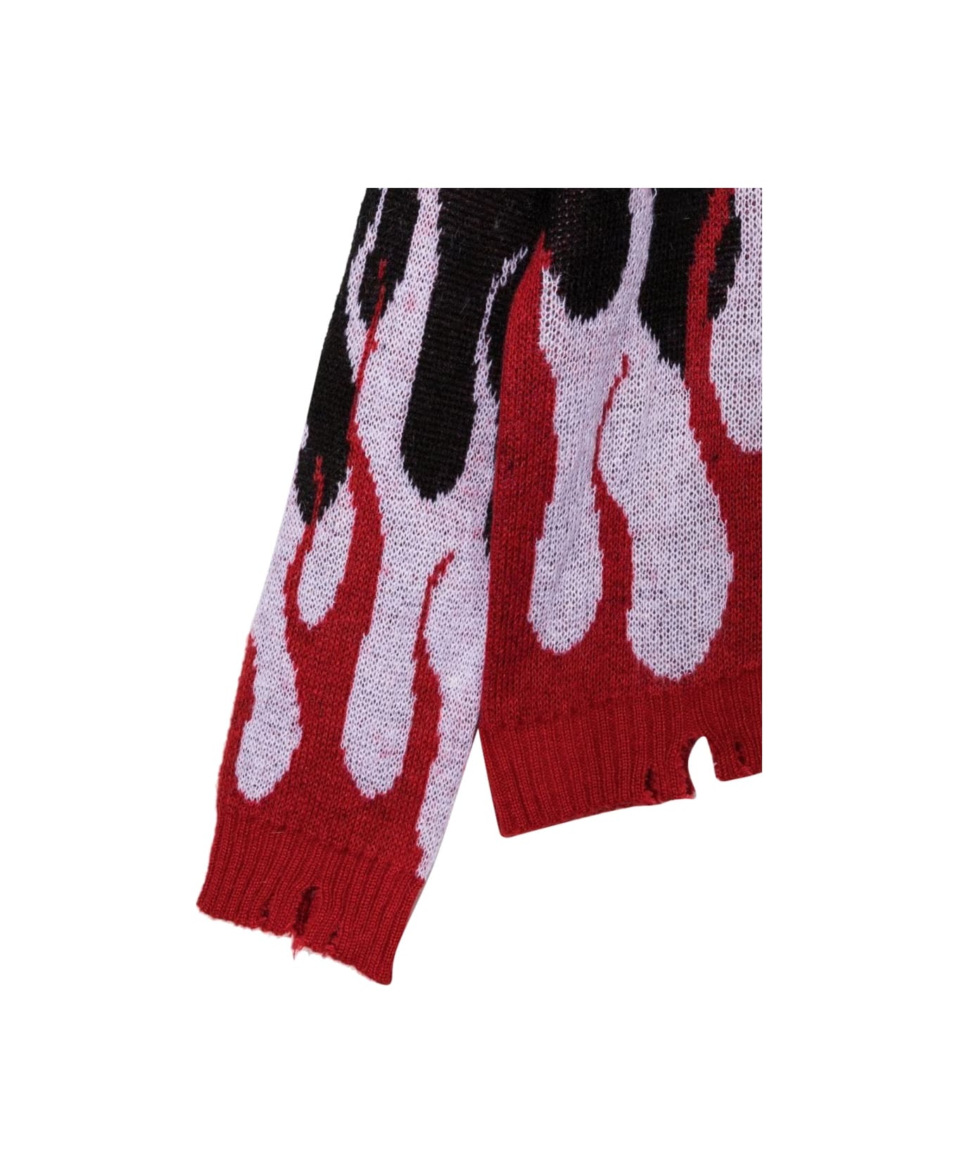Vision of Super Black Sweater With Double Flames - BLACK