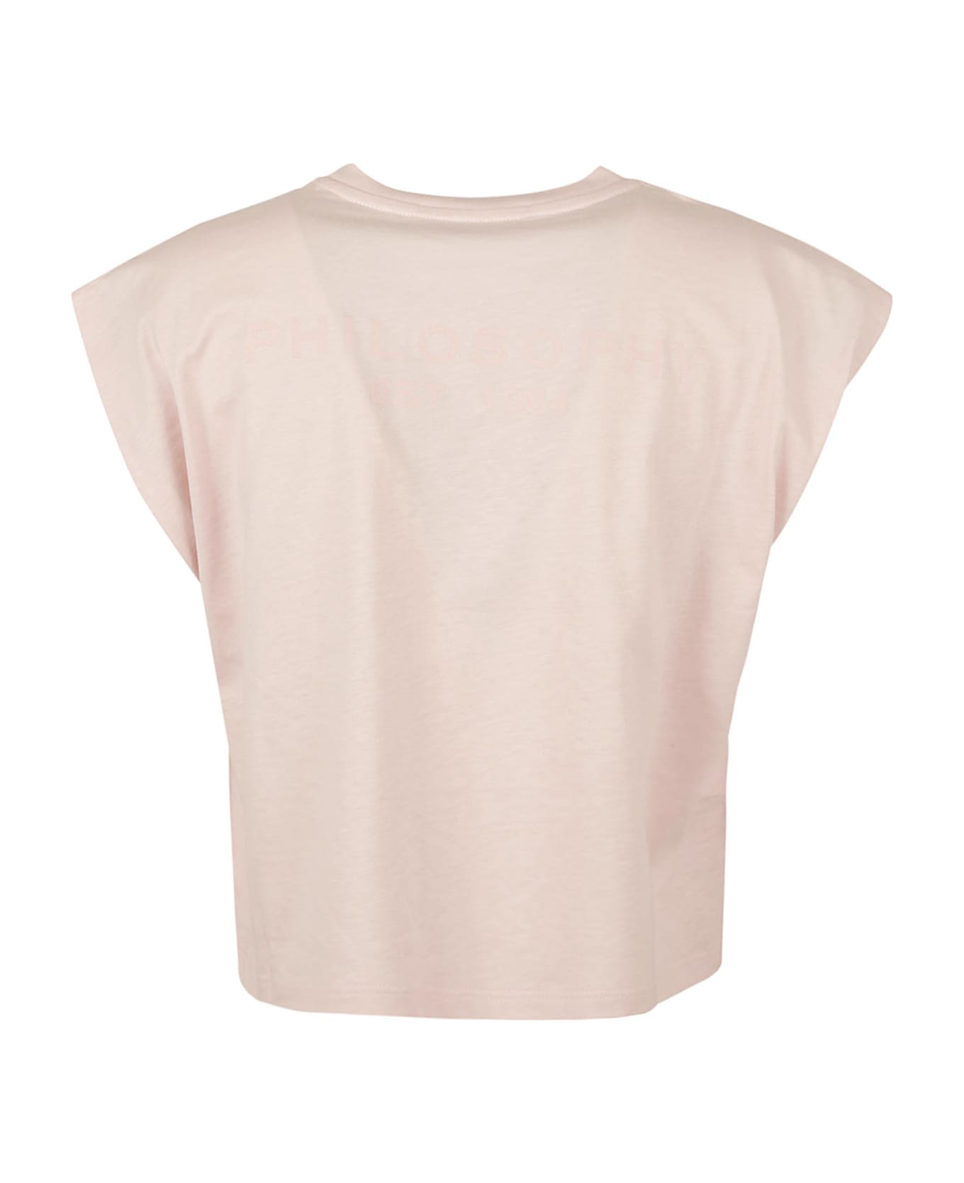 Philosophy di Lorenzo Serafini Rhinestone Embellished Sleeveless T-shirt - Fantasy Pink Tシャツ