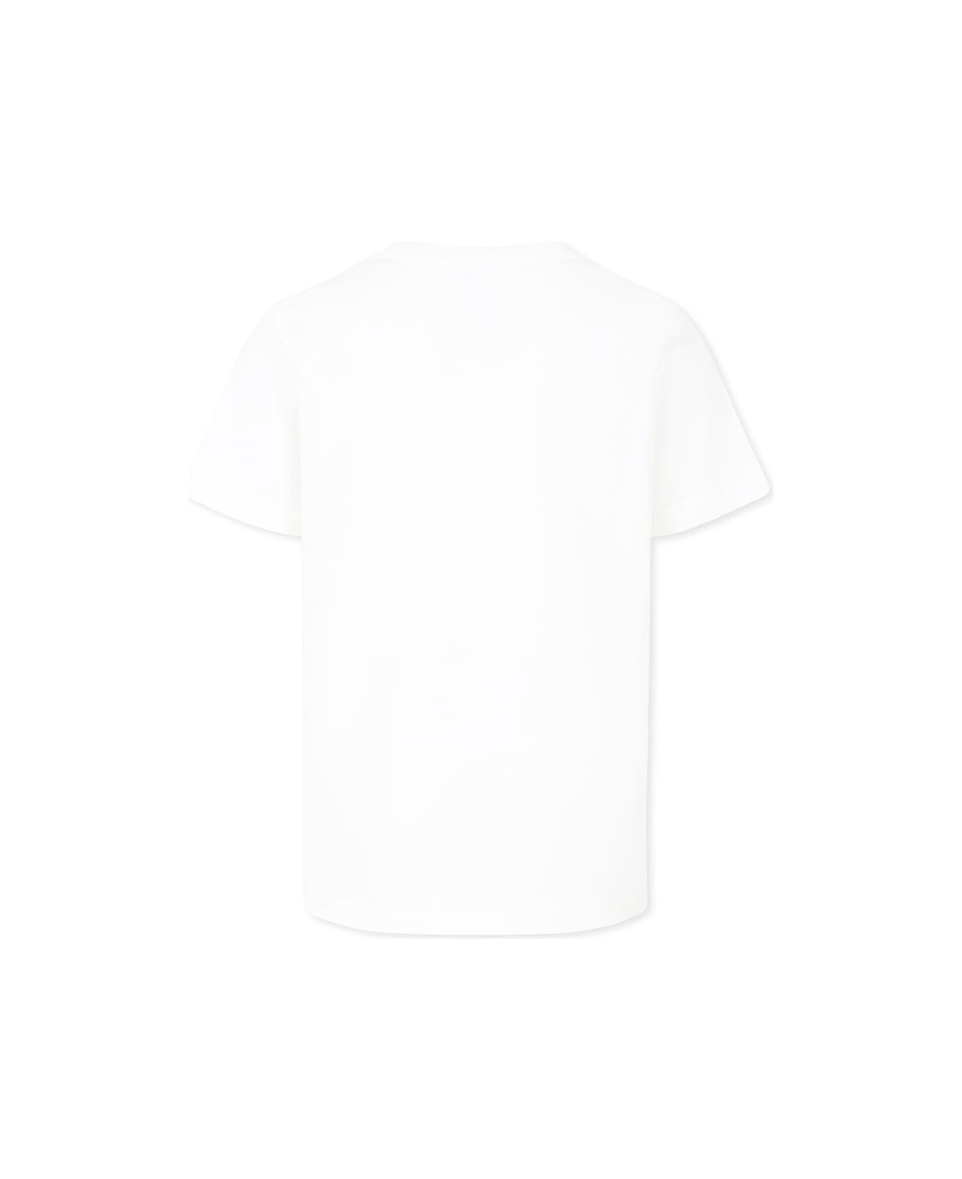 Versace White T-shirt For Kids With Logo - White