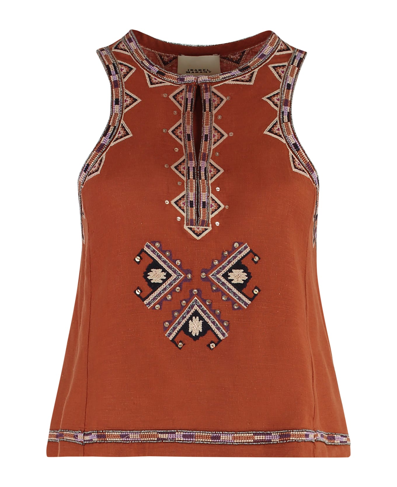 Isabel Marant Zahra Silk Top - Orange