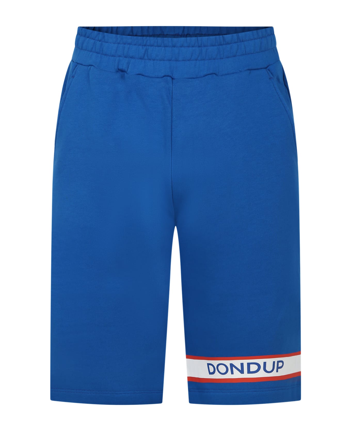 Dondup Pantalon Bleu Pour Garçon Avec Logo - Blue ボトムス