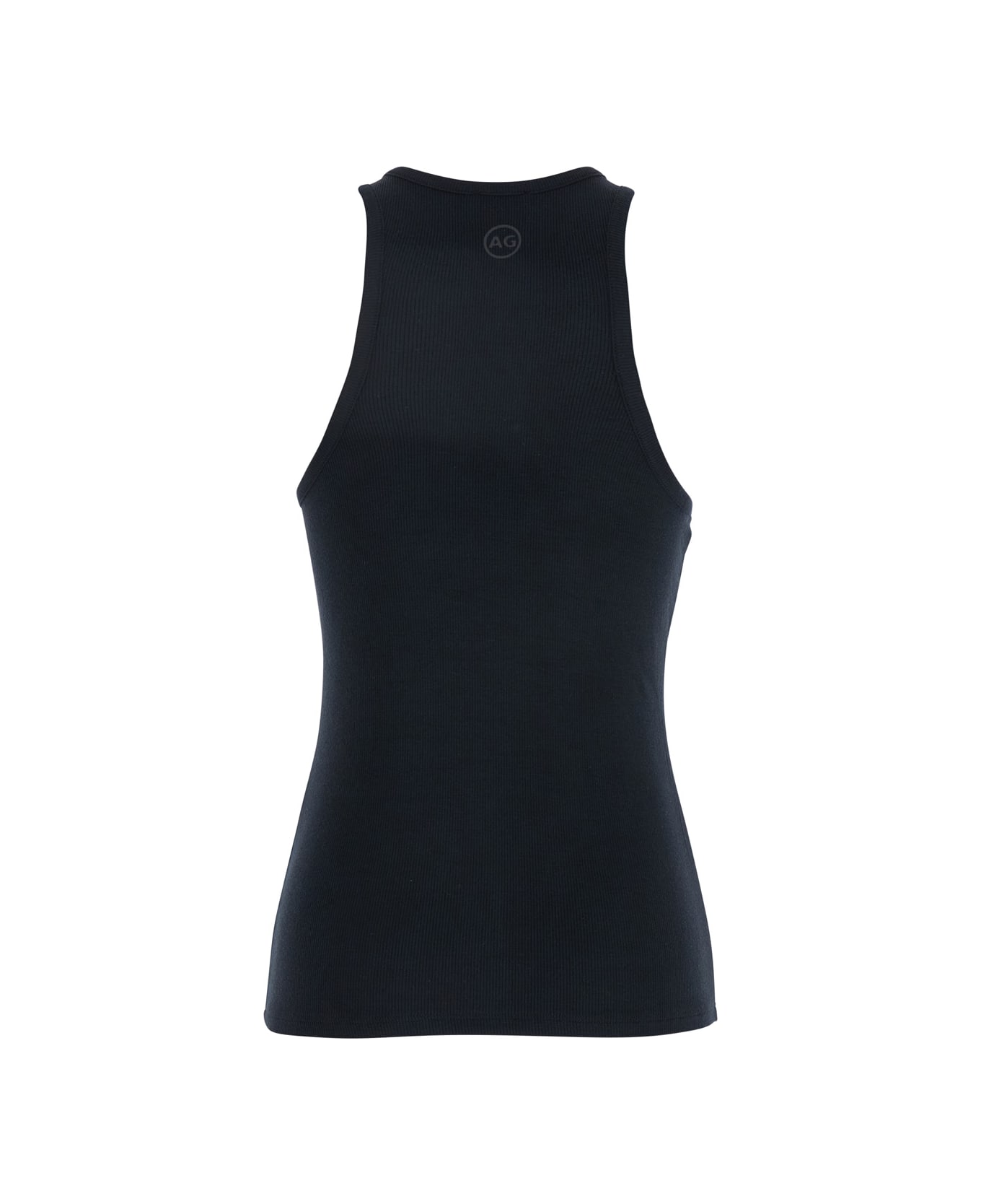 AG Jeans Black Top With Logo Printed On The Back In Modal Blend Woman - Black