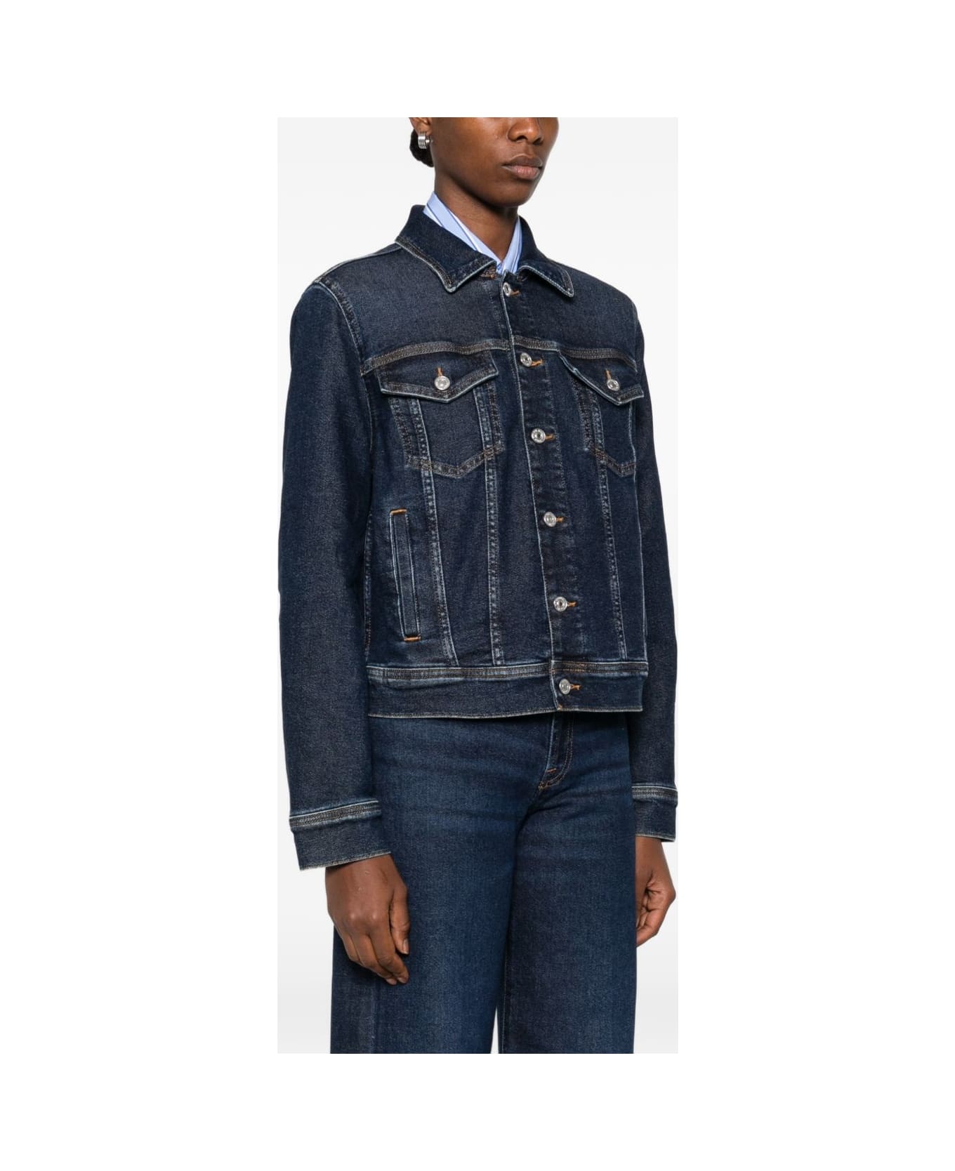 7 For All Mankind Adi Denim Trucker Jacket - Blue