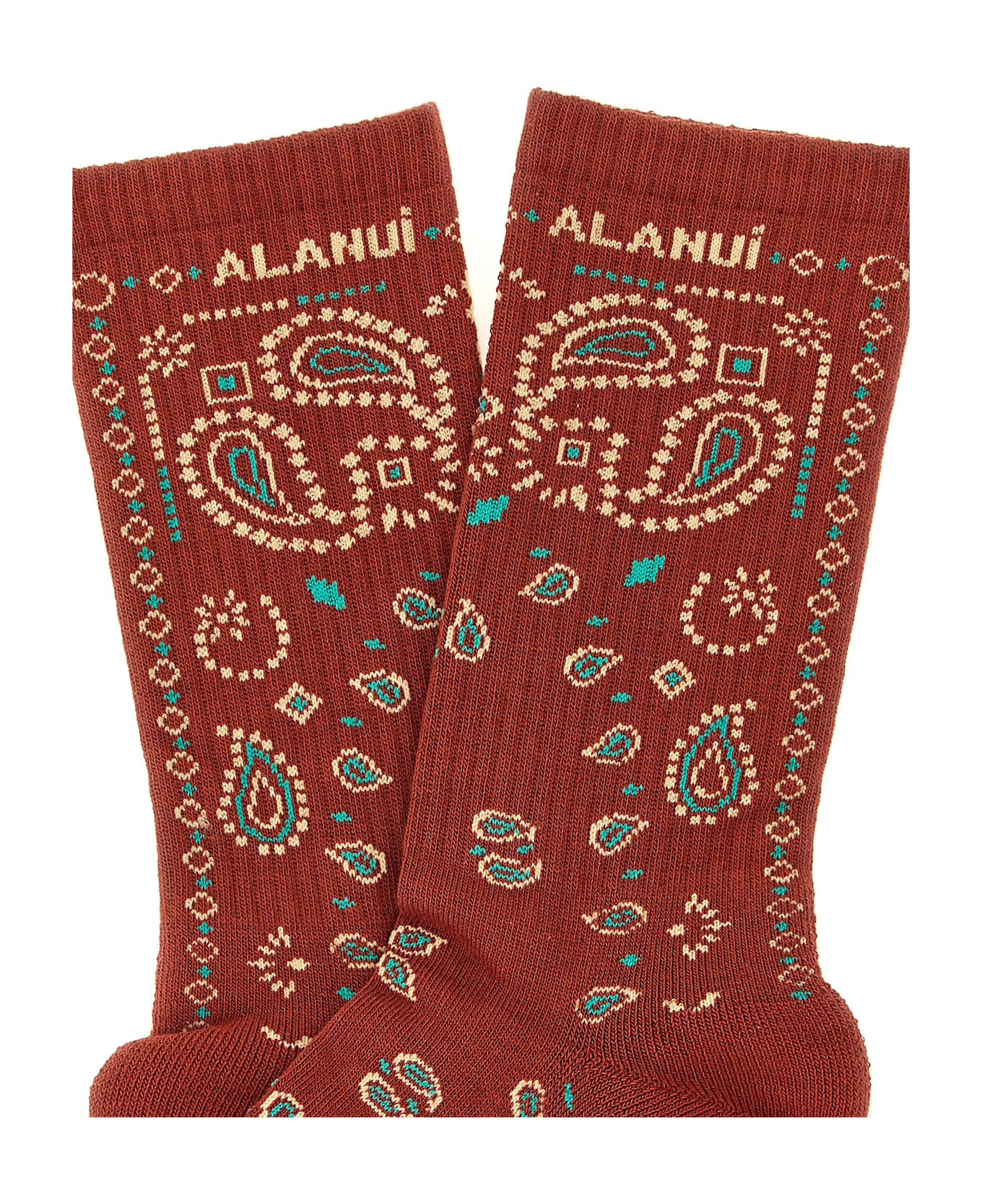 Alanui 'bandana' Socks - Red
