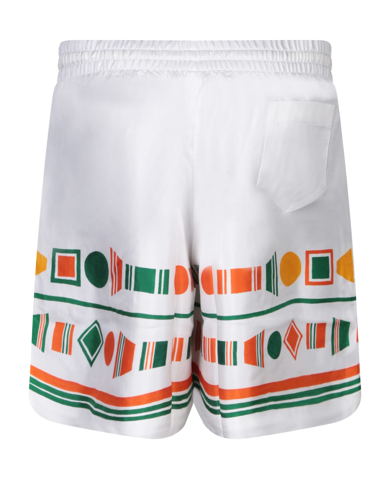 Casablanca Playful Eagle Silk Shorts - White