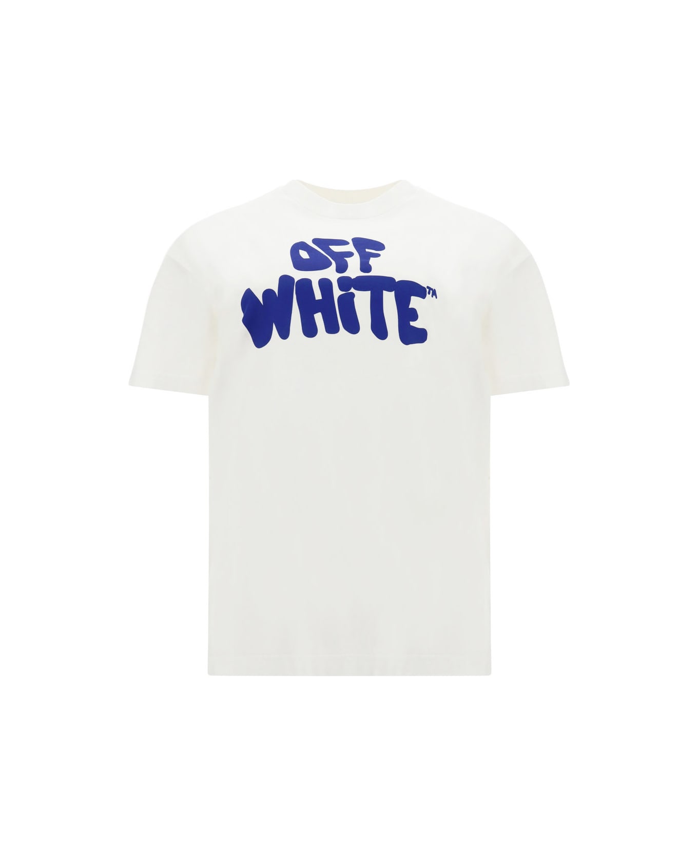 Off-White 70s Type Logo T-shirt - White Blue