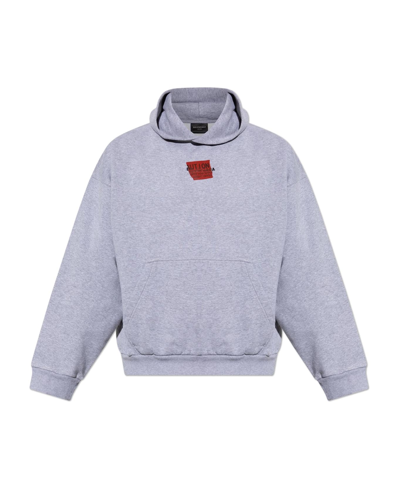 Balenciaga Hoodie - HEATHER GREY BLK RED