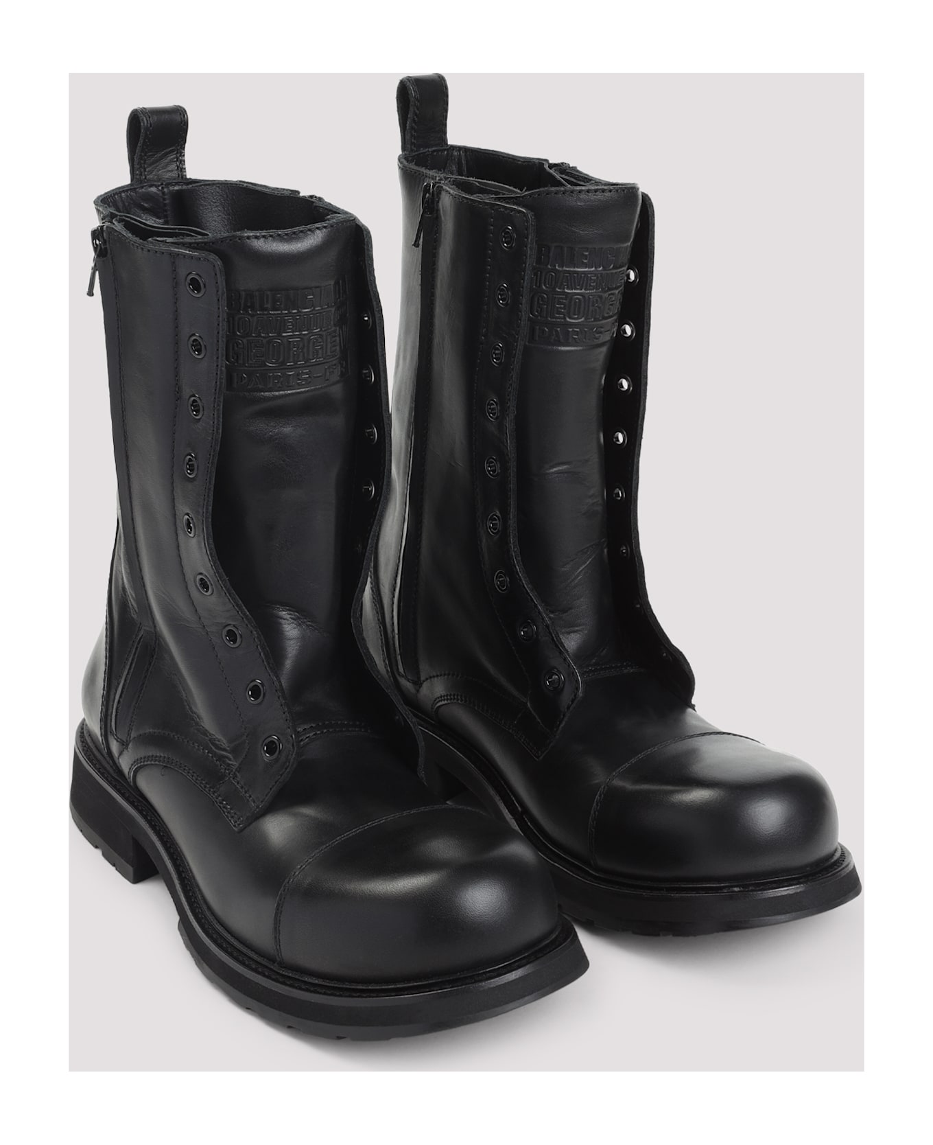 Balenciaga Truck Lace Up Boots - Black