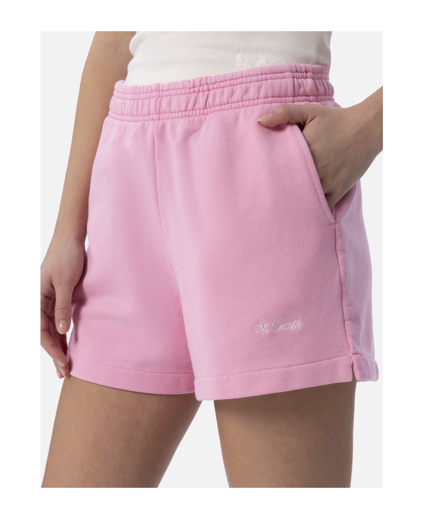 MC2 Saint Barth Woman Cotton Pull Up Shorts Cate - PINK