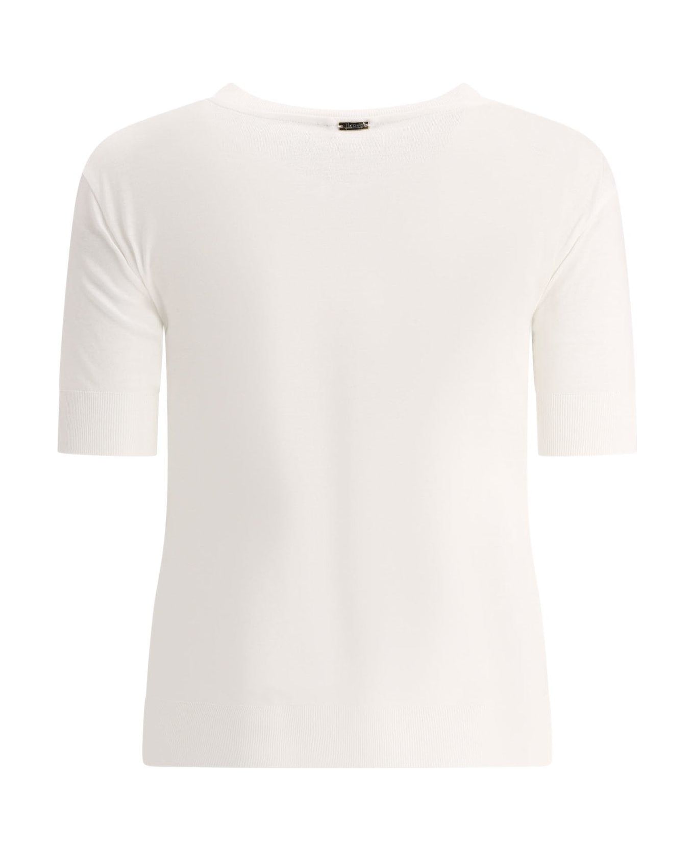 Herno Crewneck Knitted Top - WHITE
