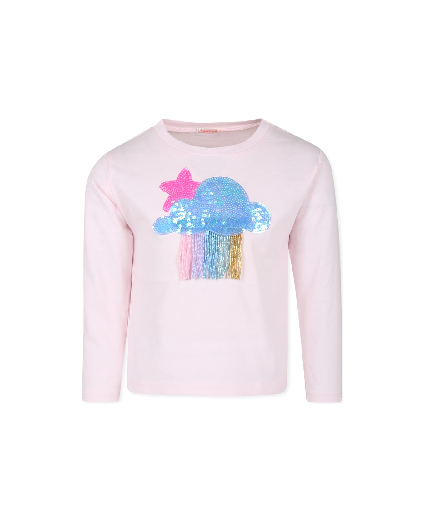 Billieblush Pink T-shirt For Girl With Cluods - Pink
