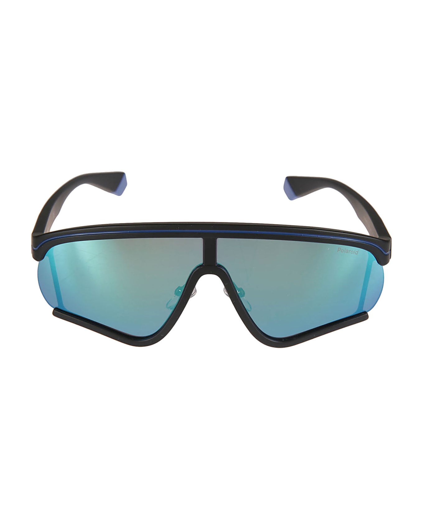 MSGM Polaroid Logo Sunglasses - Black/Blue サングラス