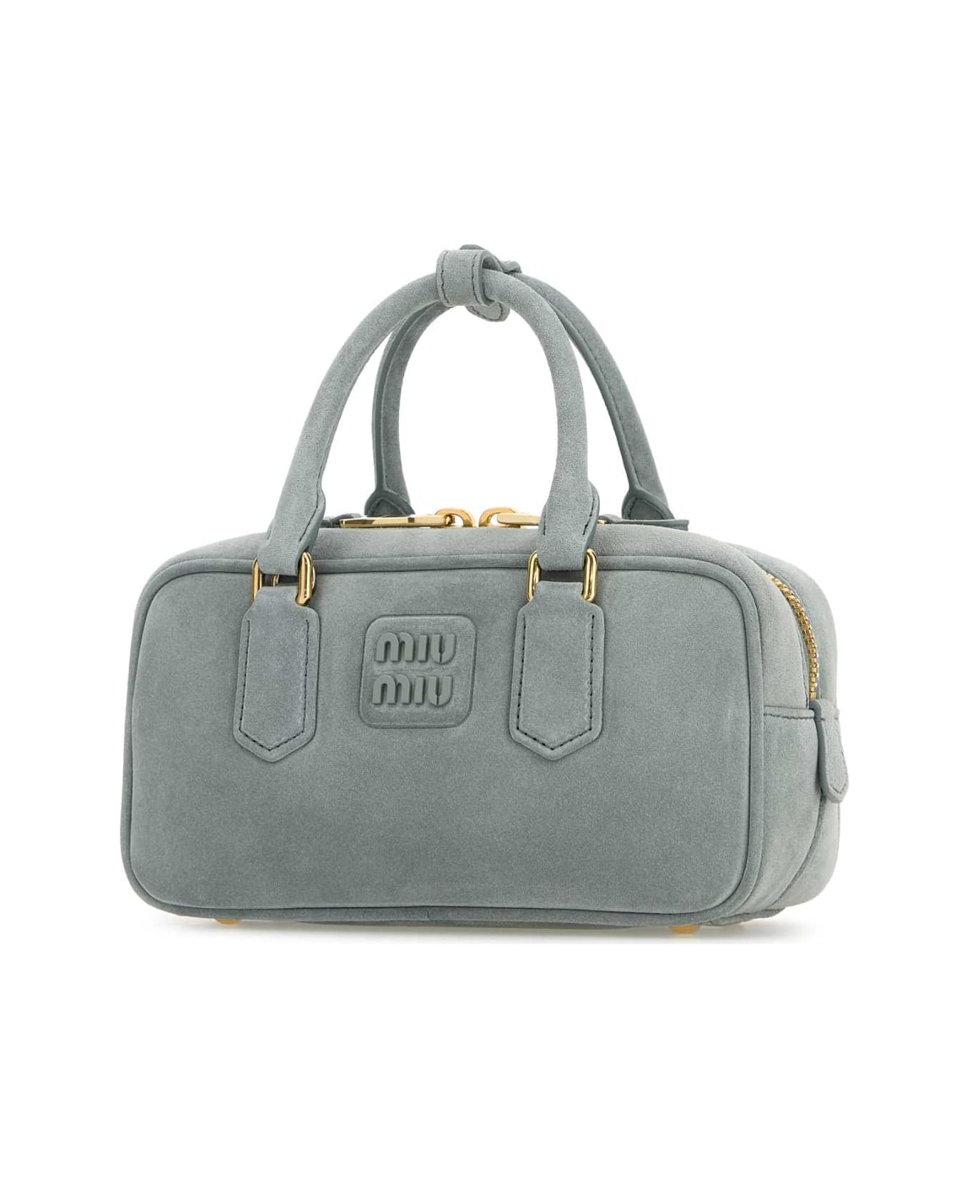 Miu Miu Powder Blue Suede Arcadie Handbag - LINFA