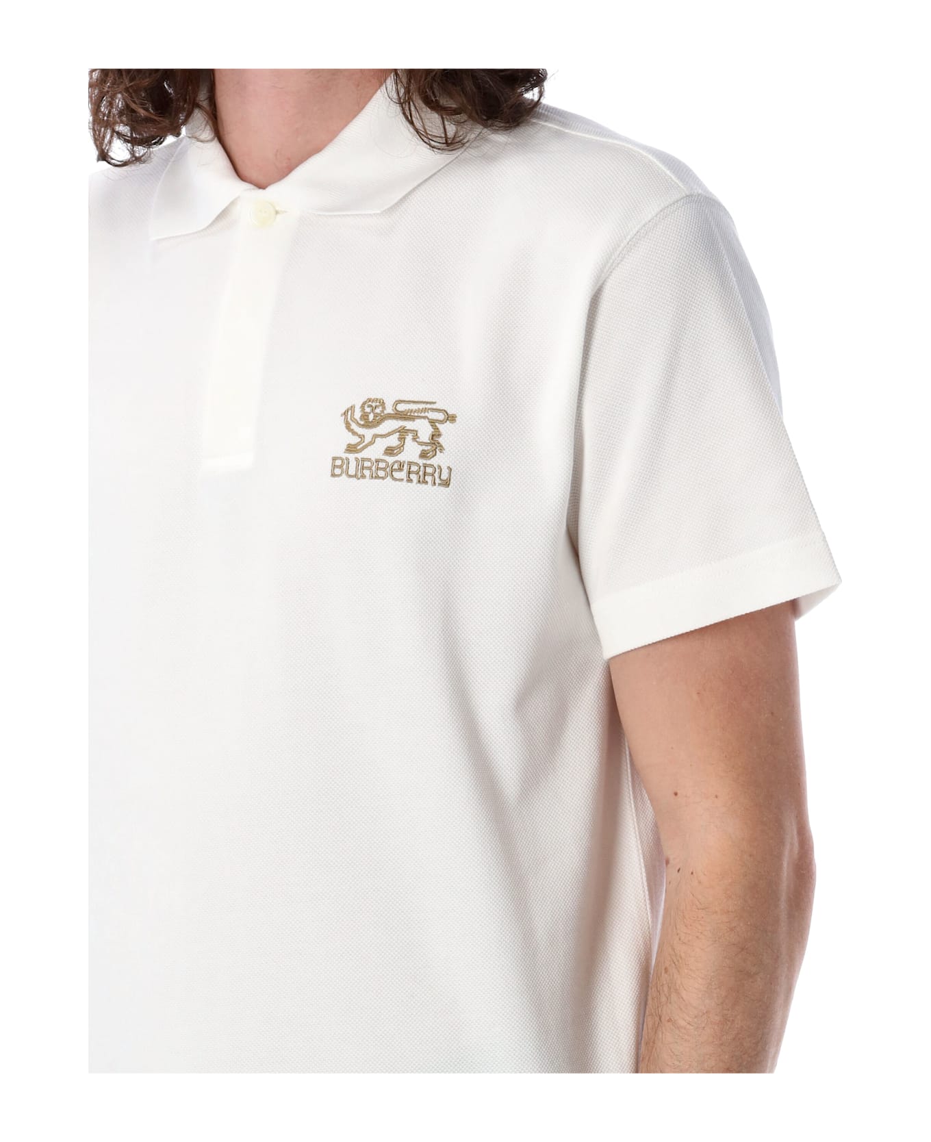 Burberry London Cotton Polo Shirt - CHALK