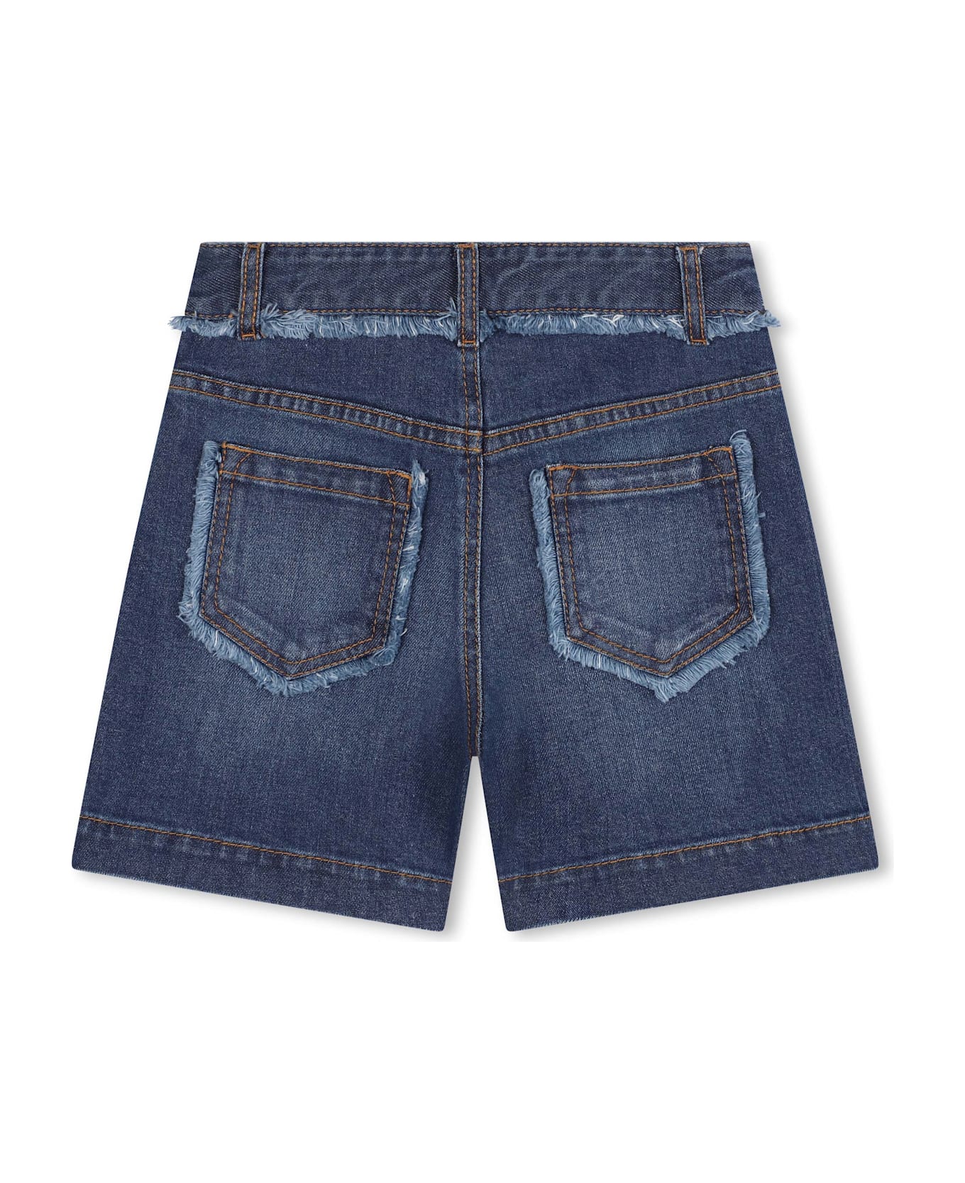 Chloé Shorts Denim Con Ricamo - Blue