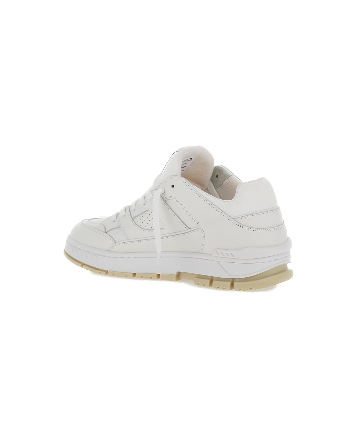 Axel Arigato 'area' White Low Top Sneakers With Laminated Logo In Leather Man - White