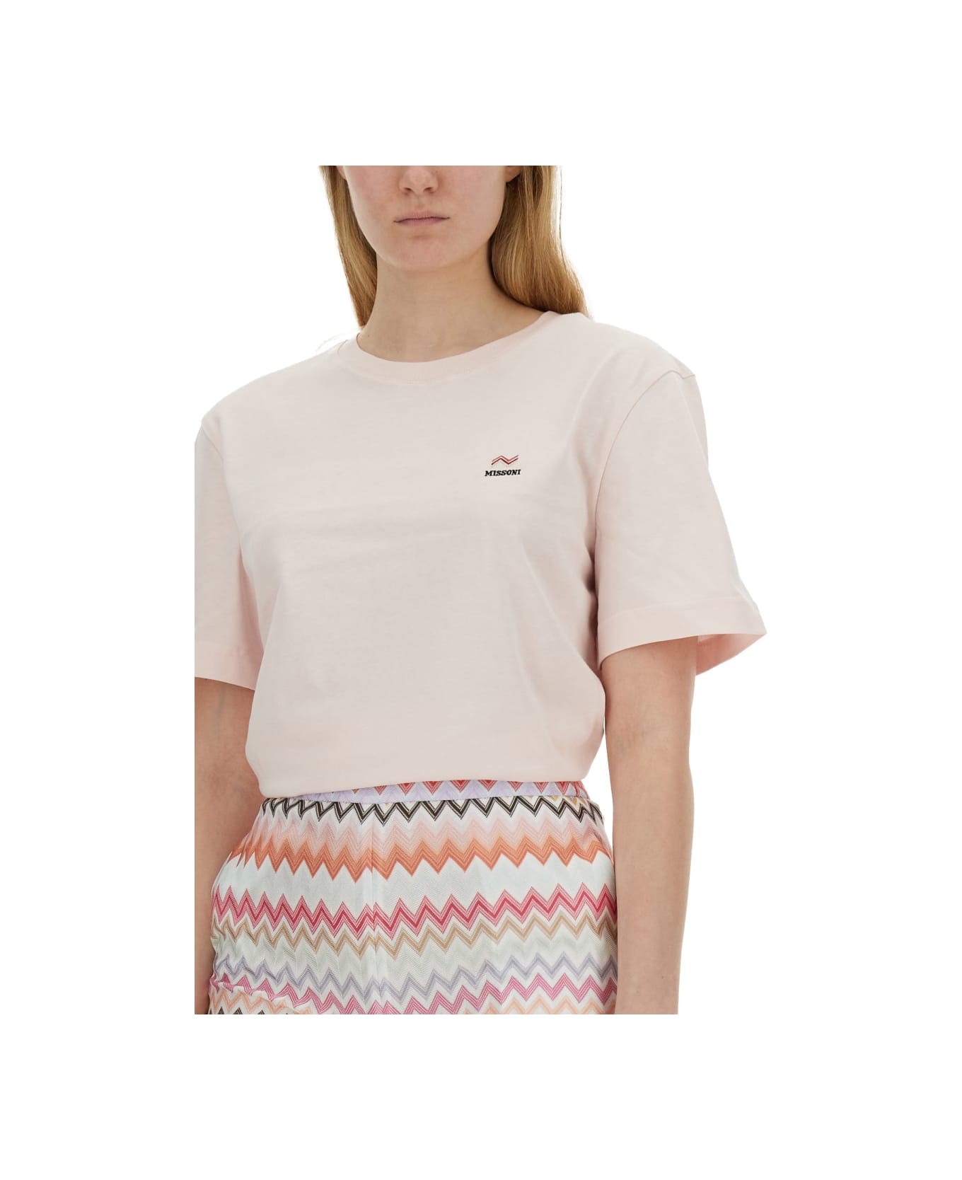 Missoni T-shirt With Logo - PINK Tシャツ