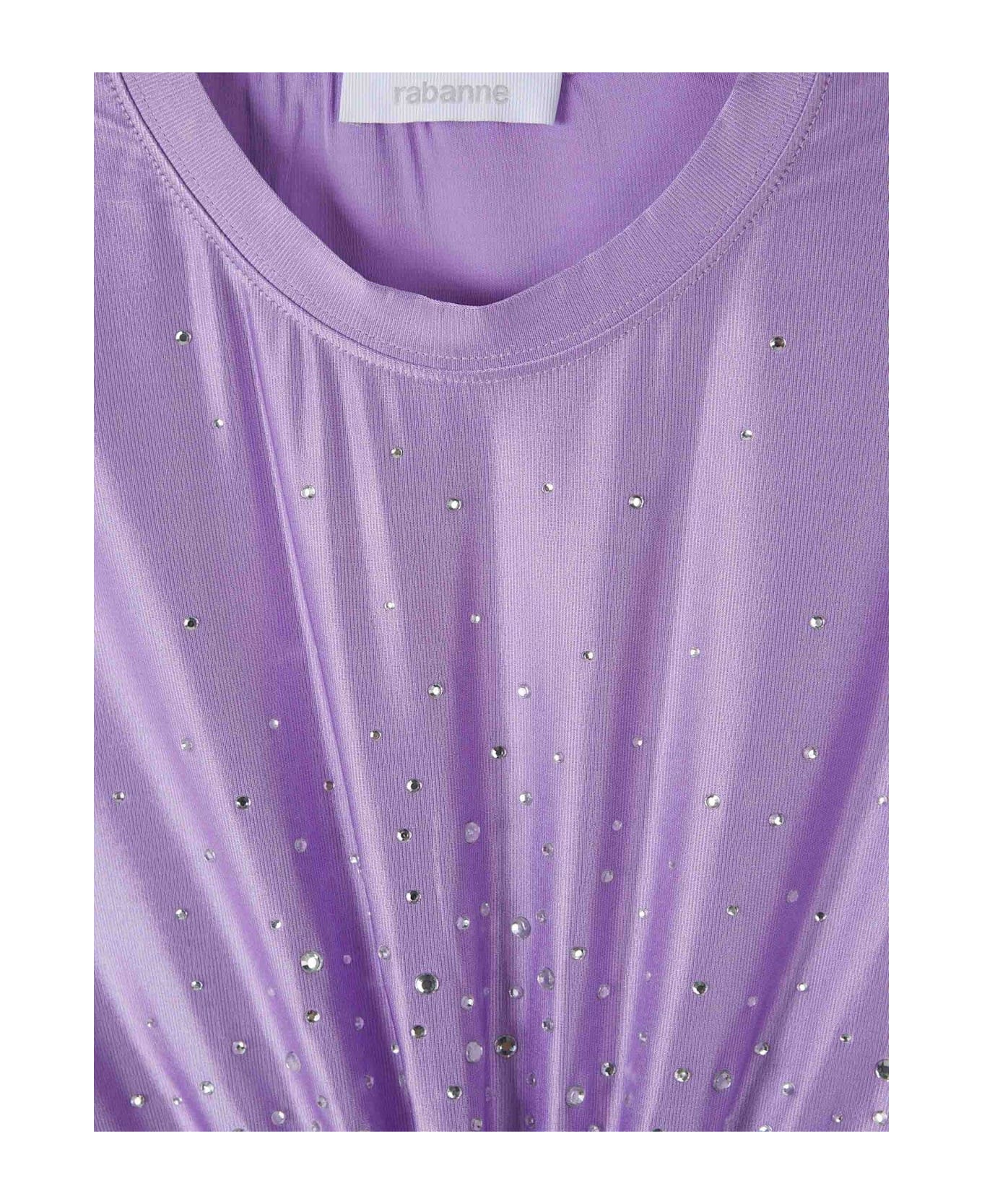 Paco Rabanne Piercing Embellished Cropped T-shirt - LILAC