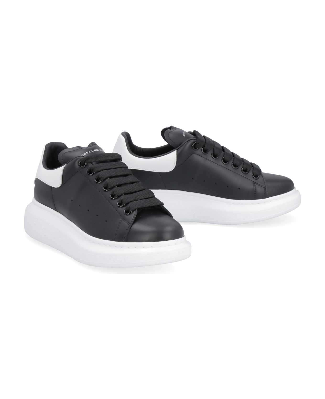 Alexander McQueen Larry Leather Sneakers - Black ウェッジシューズ