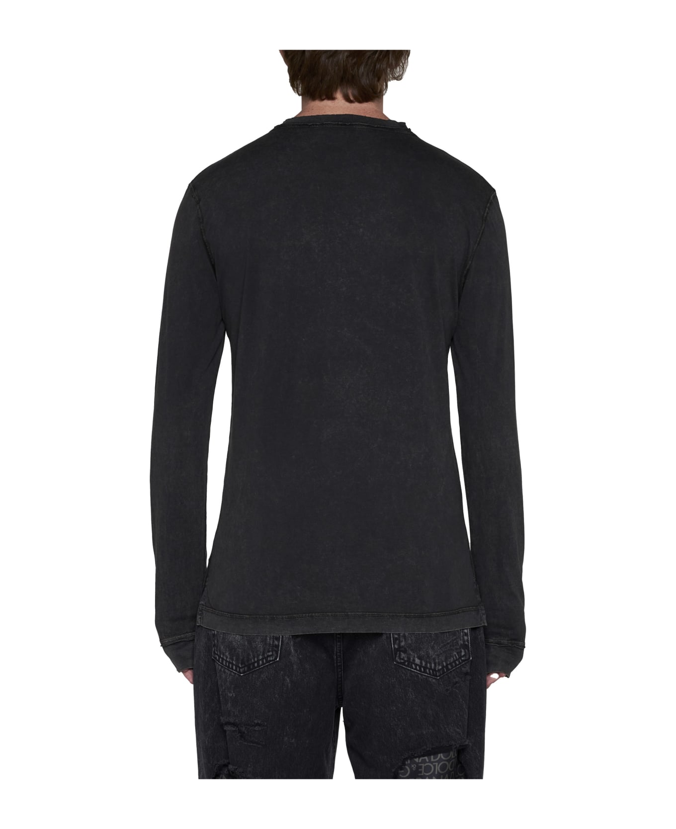 Dolce & Gabbana Long-sleeved Jersey T-shirt - Nero