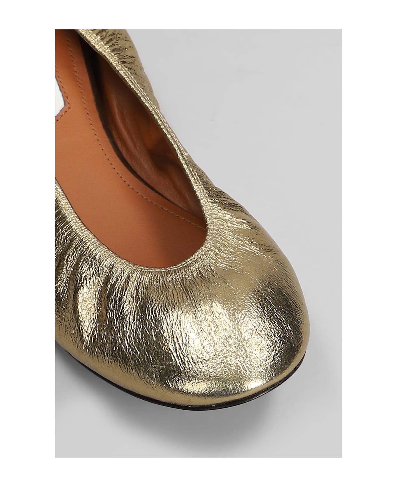Lanvin Ballet Flats In Gold Leather - gold