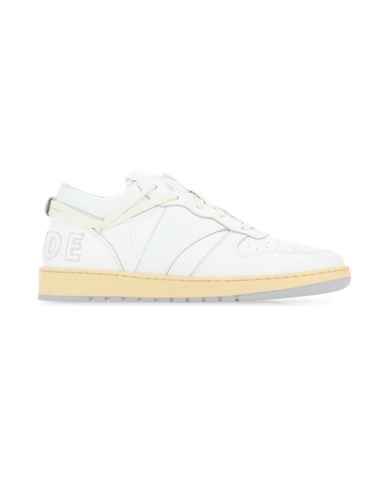 Rhude White Leather Rhecess Sneakers - 0444 スニーカー