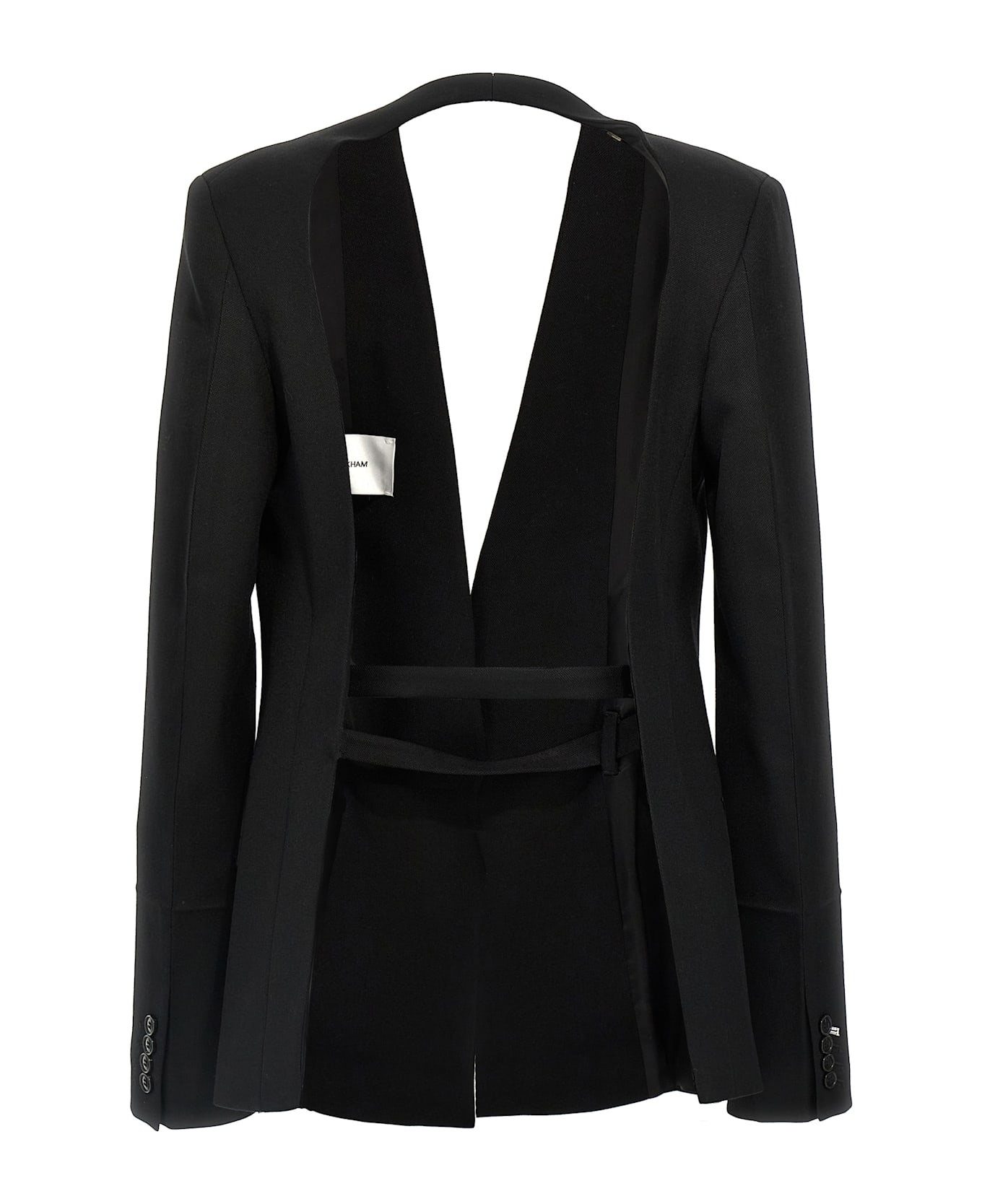 Victoria Beckham 'shrunken Collarless Open-back' Blazer - Black  