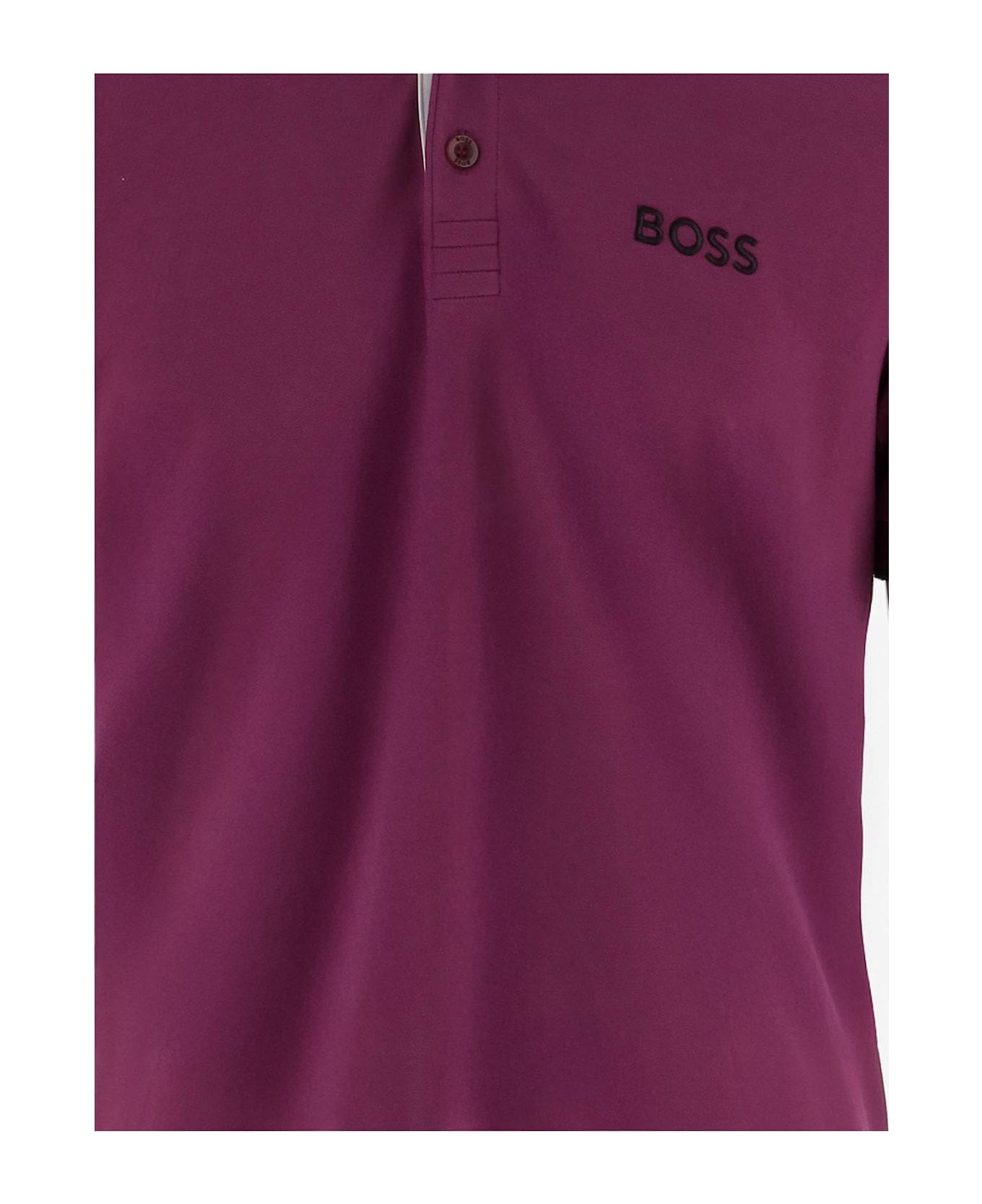 Hugo Boss Stretch Cotton Blend Polo Shirt With Logo - Pink