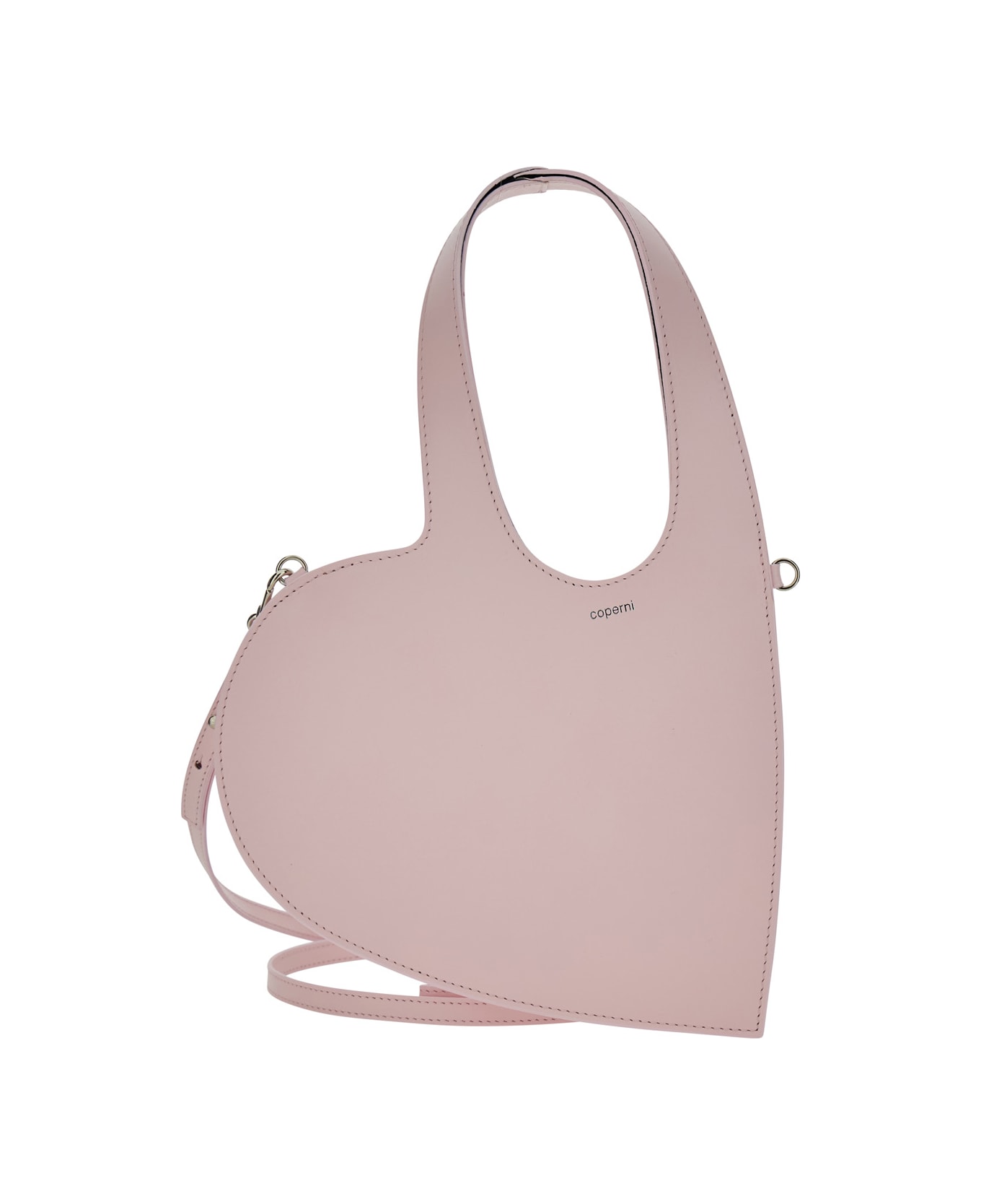 Coperni 'baby Heart' Pink Heart Shaped Crossbody Bag With Adjustable And Removable Shoulder Strap In Leather Woman - Pink
