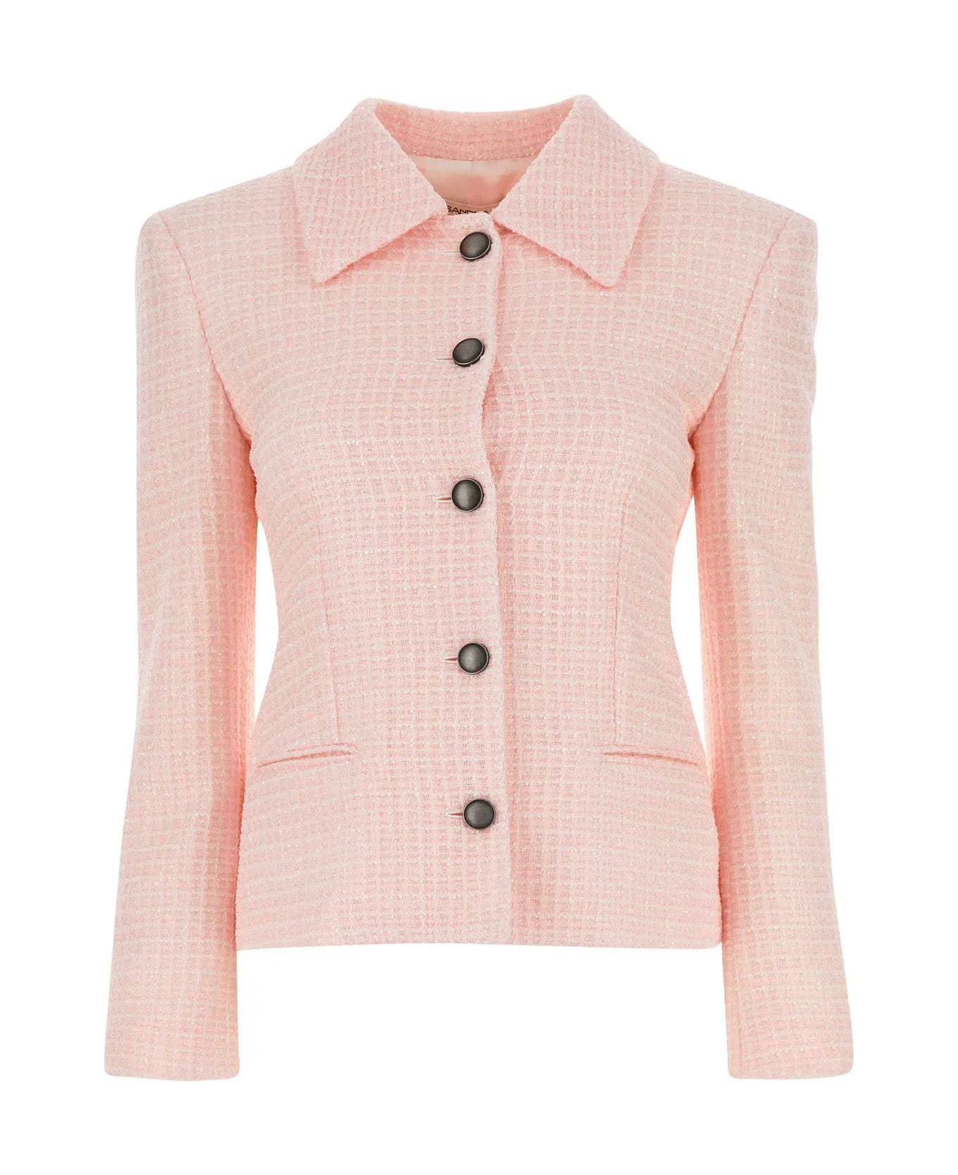 Alessandra Rich Light Pink Tweed Blazer - Powder ブレザー
