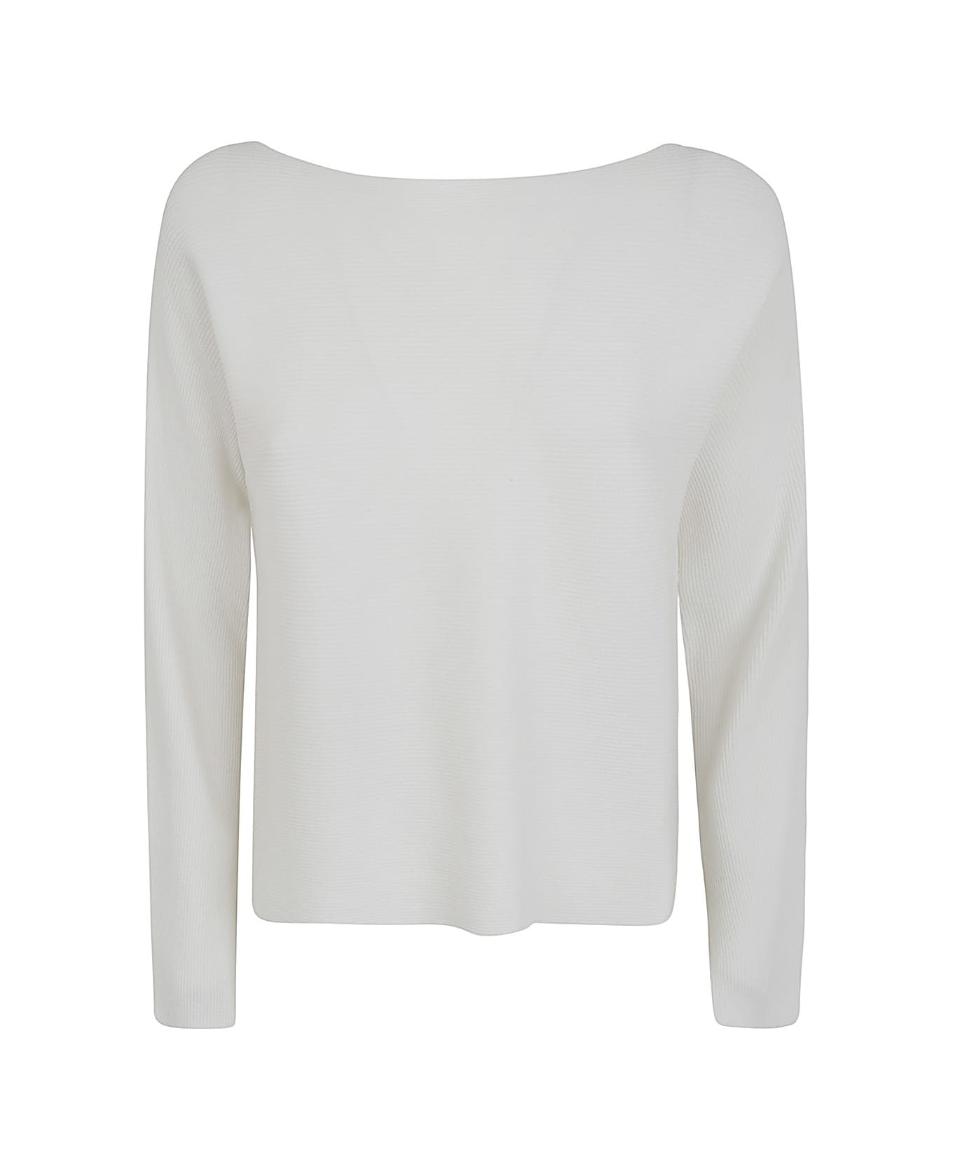 Liviana Conti Long Sleeves Asymmetric Sweater - White ニットウェア