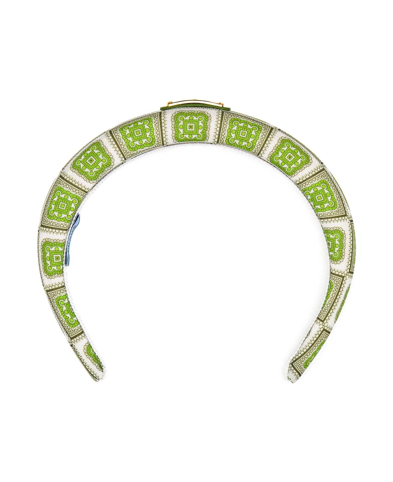 Prada Printed Twill Headband - PISTACCHIO ヘアアクセサリー
