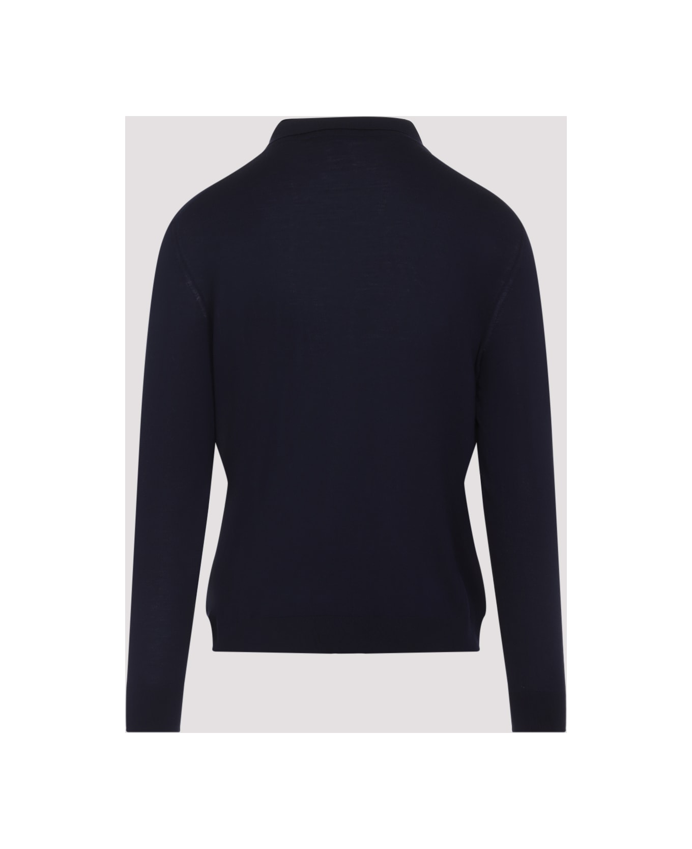 Kiton Long Sleeves Polo Shirt - Navy Blue