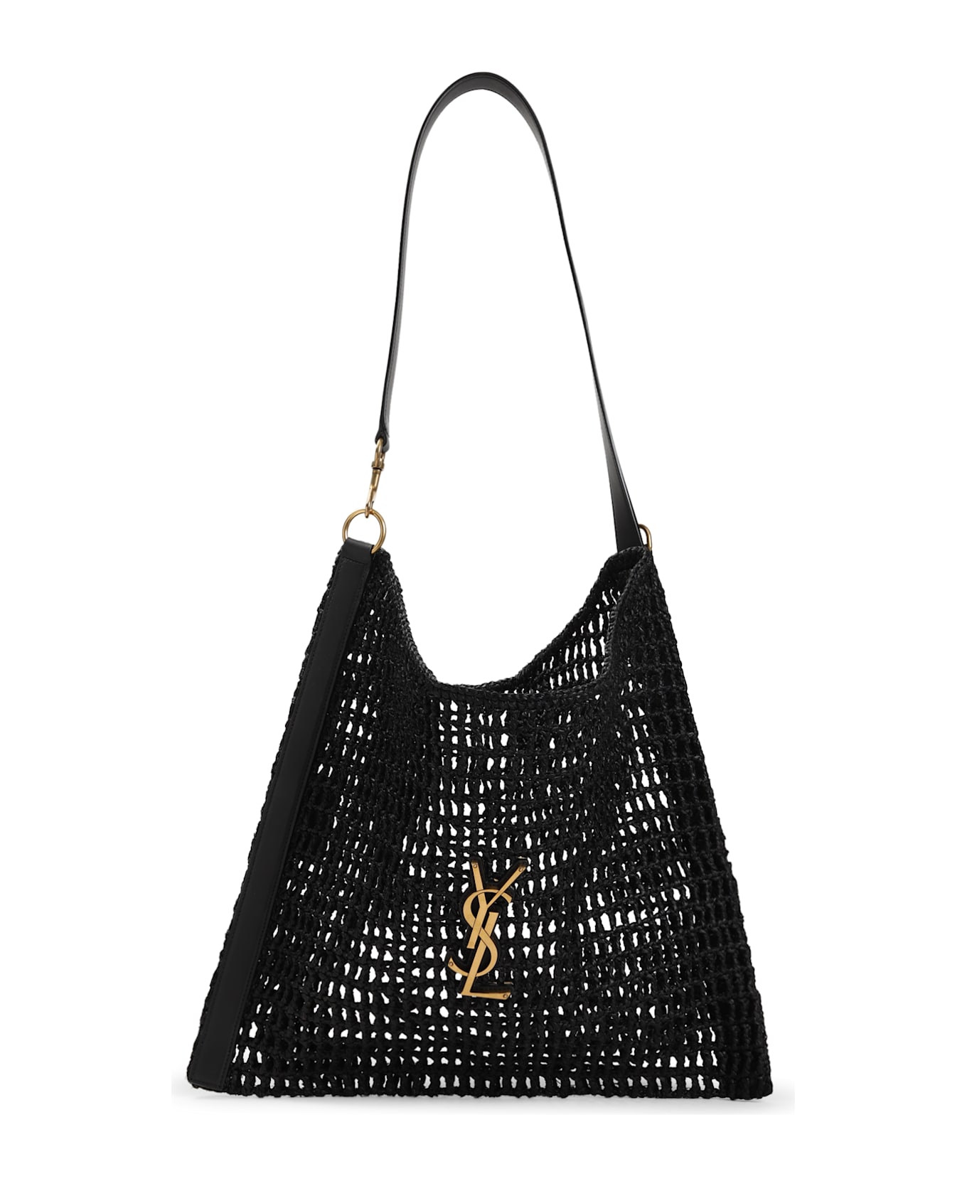 Saint Laurent Ysl Rafia Bag - Nero