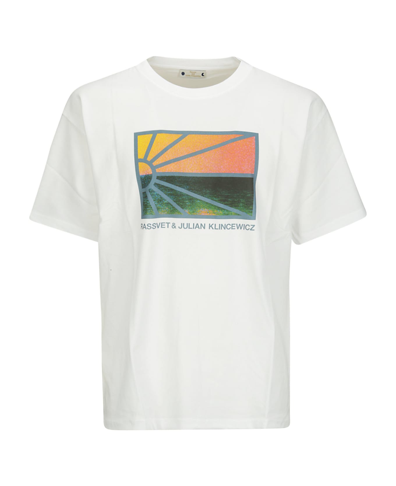 PACCBET Men Sunset Logo Tee Shirt Knit - WHITE シャツ