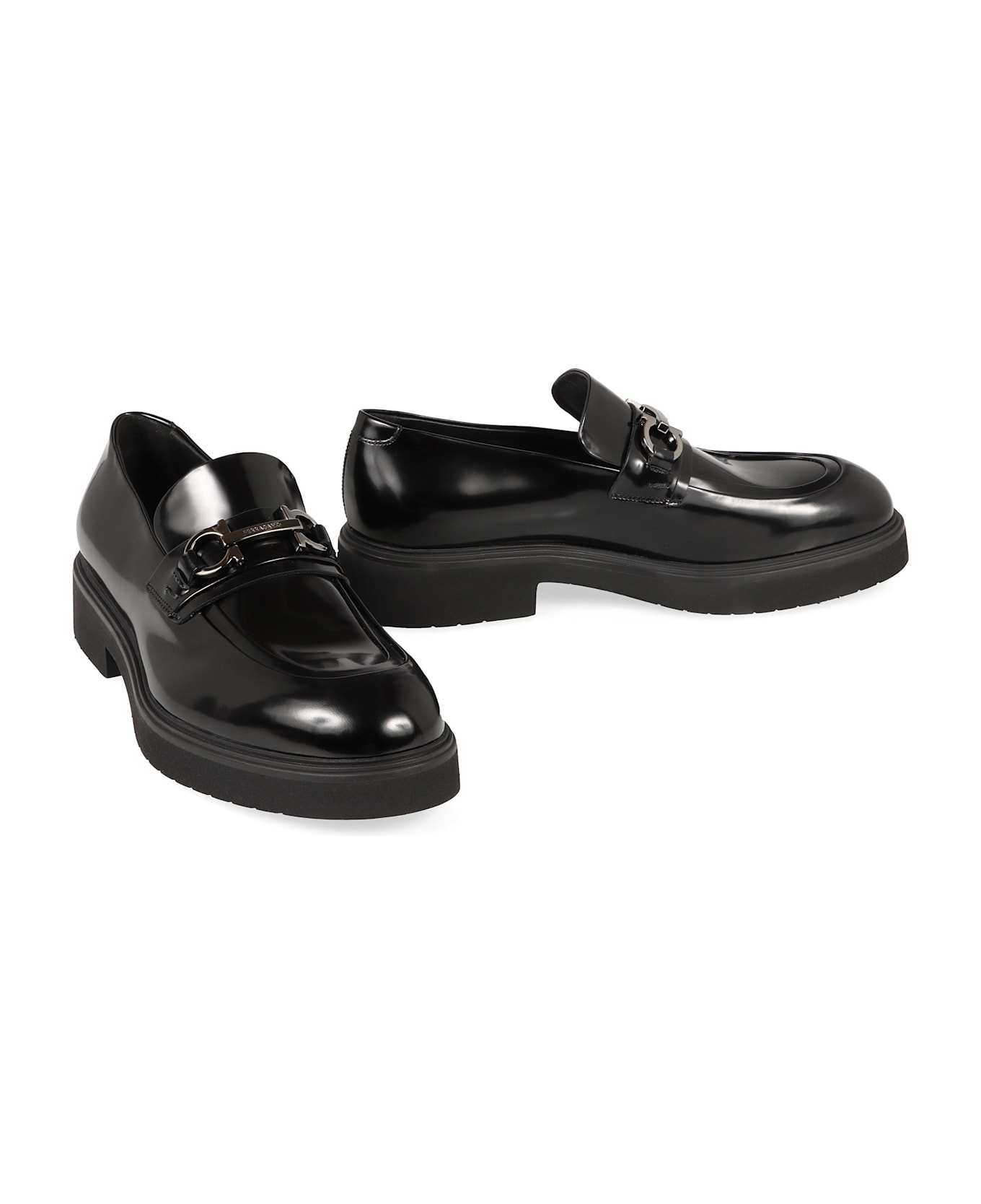 Ferragamo Fiorello Leather Loafers - black