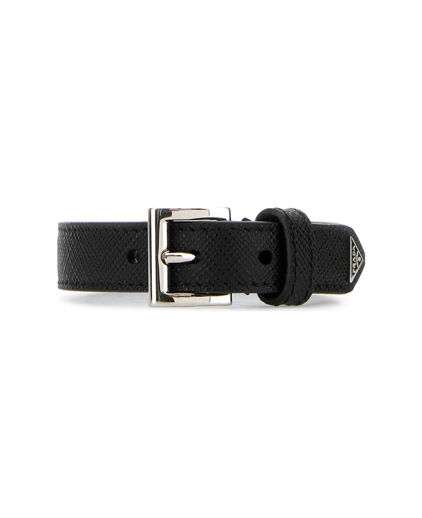 Prada Black Leather Bracelet | italist