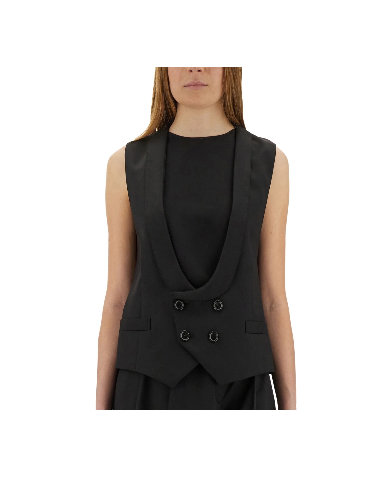 Moschino Virgin Wool Vest - BLACK
