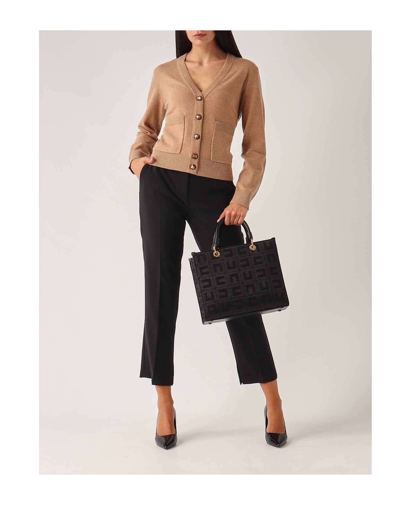 Elisabetta Franchi Wool Sweater - CAMEL MELANGE