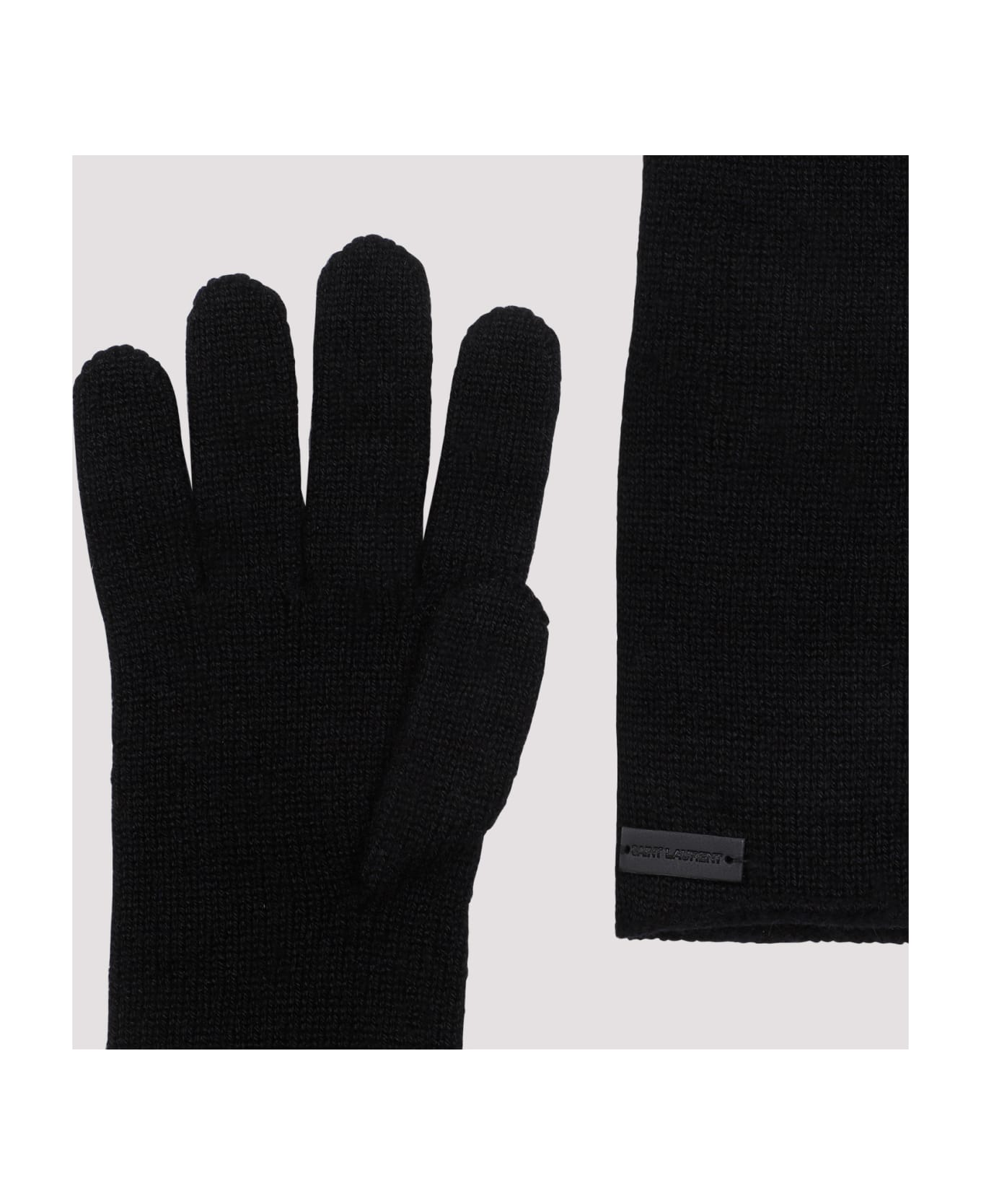 Saint Laurent Cashmere Gloves - Black 手袋