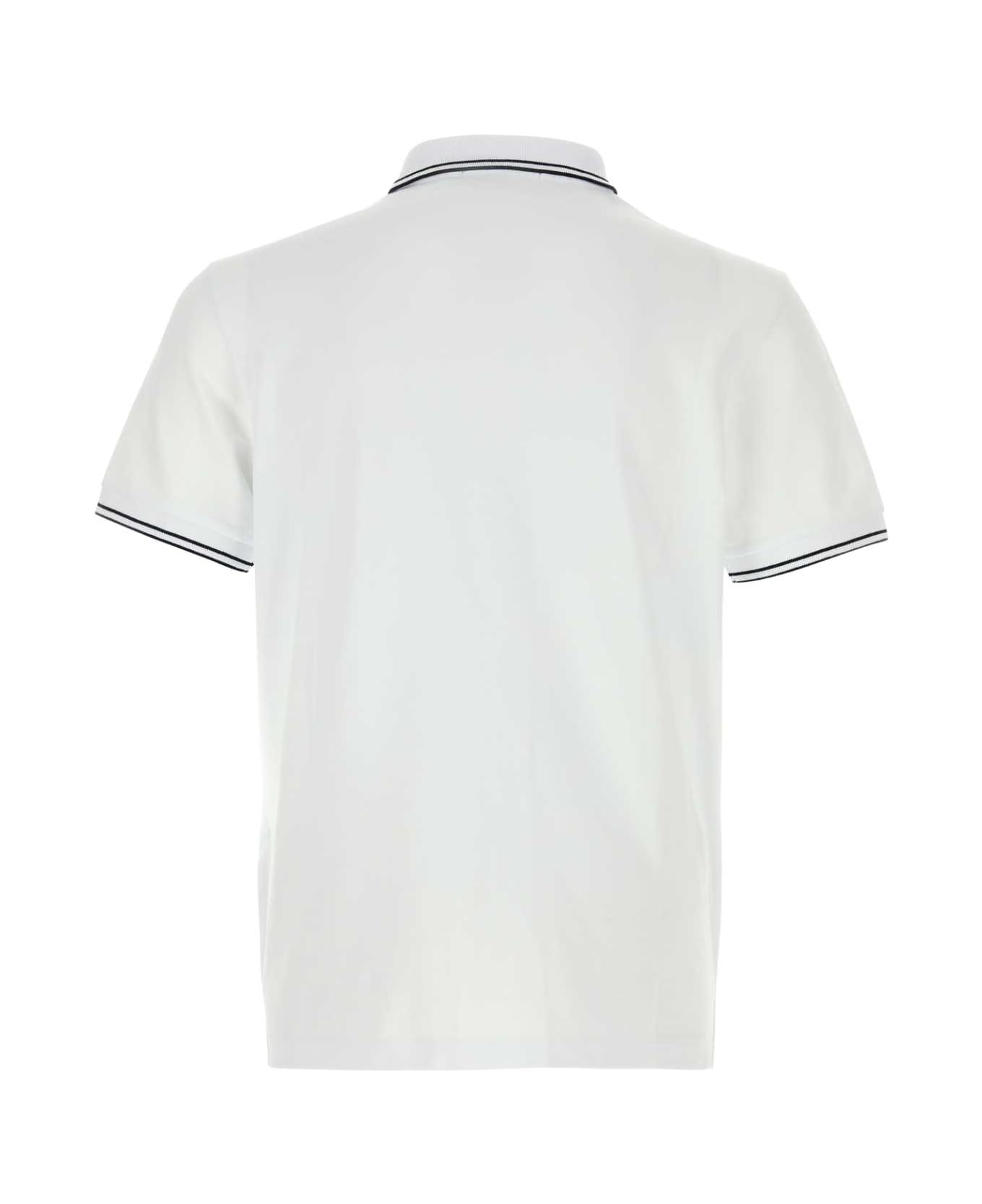 Stone Island White Stretch Piquet Polo Shirt - WHITE ポロシャツ